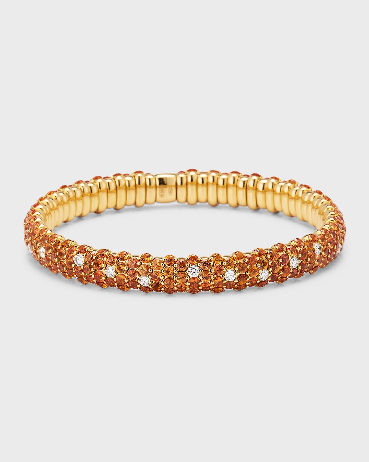 Zydo 18k Yellow Gold Orange Sapphire And Diamond Bracelet In Orange/gold