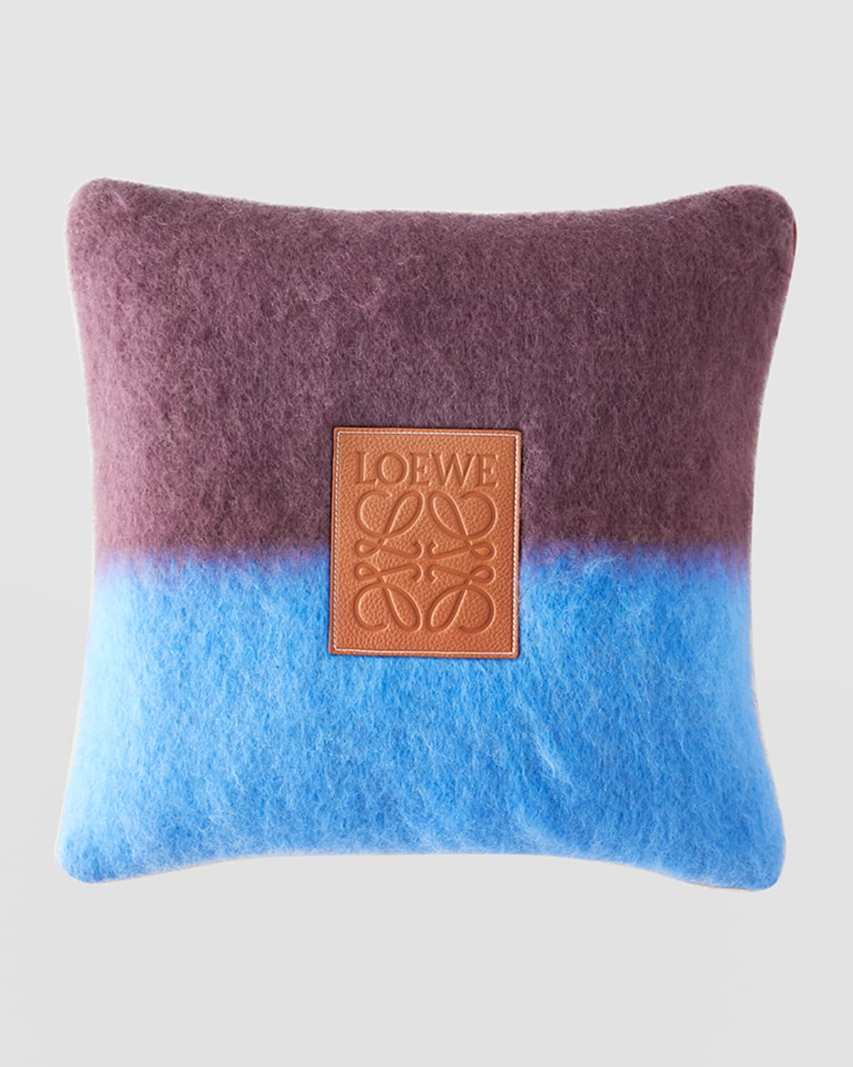 Shop Loewe Striped Mohair Cushion In Purple/mul