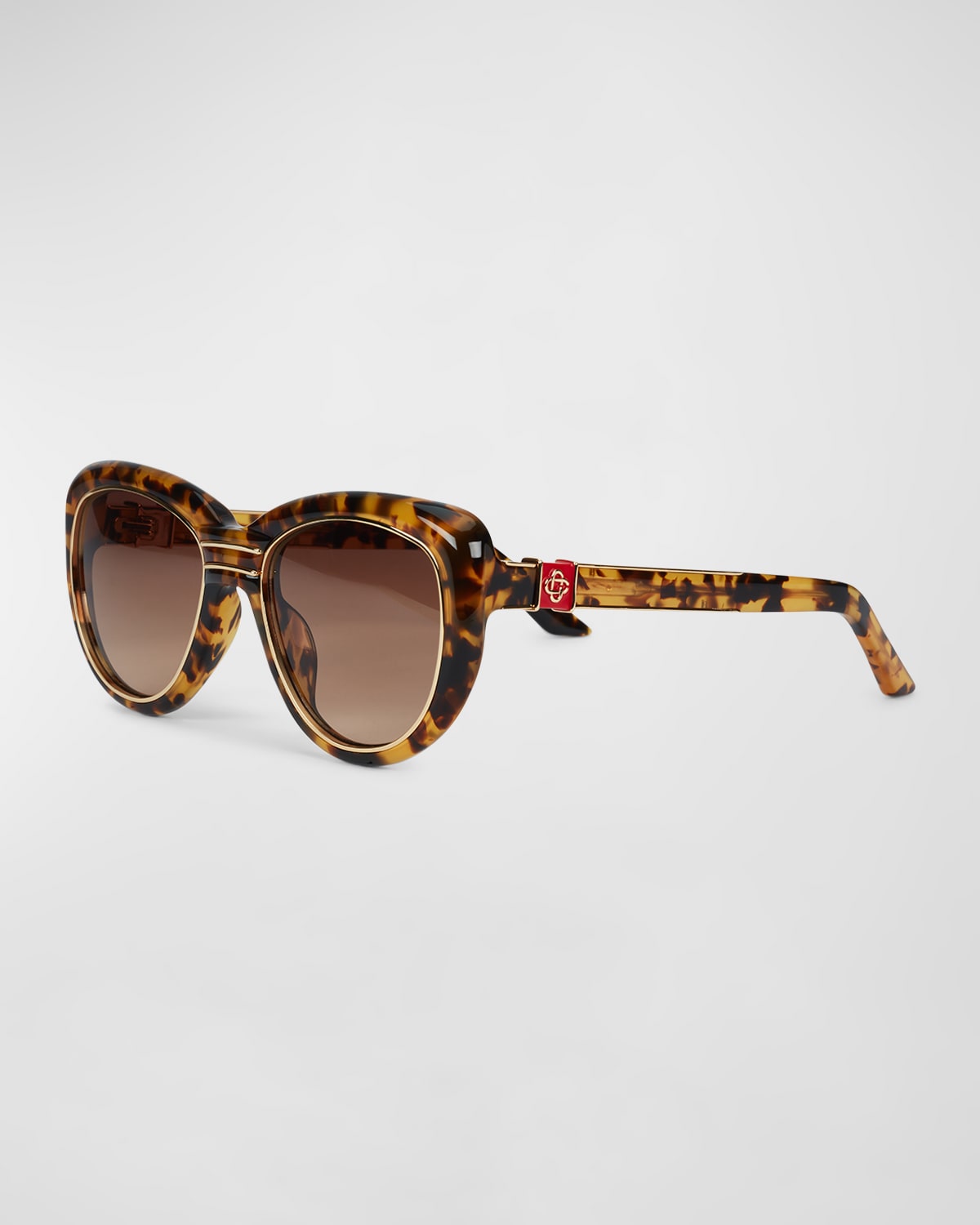 Mixed-Media Cat-Eye Sunglasses