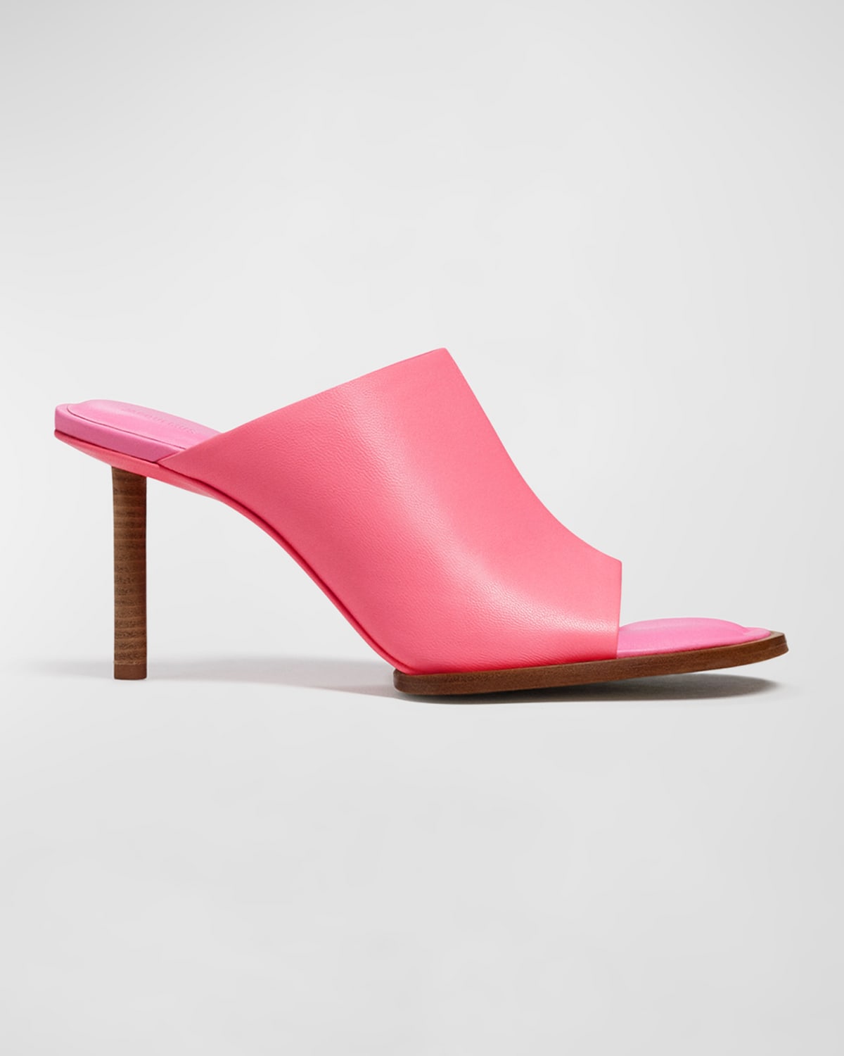 Jacquemus 80mm Les Mules Ronde Leather Mules In Pink