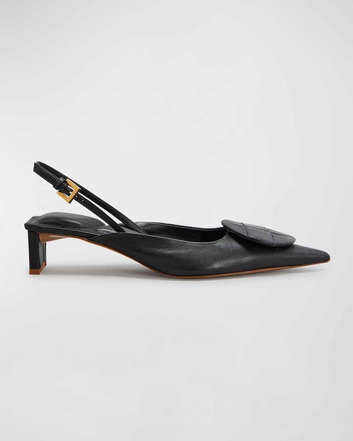 Jacquemus Pointed Toe Pumps With Geometric Embellishments In Black