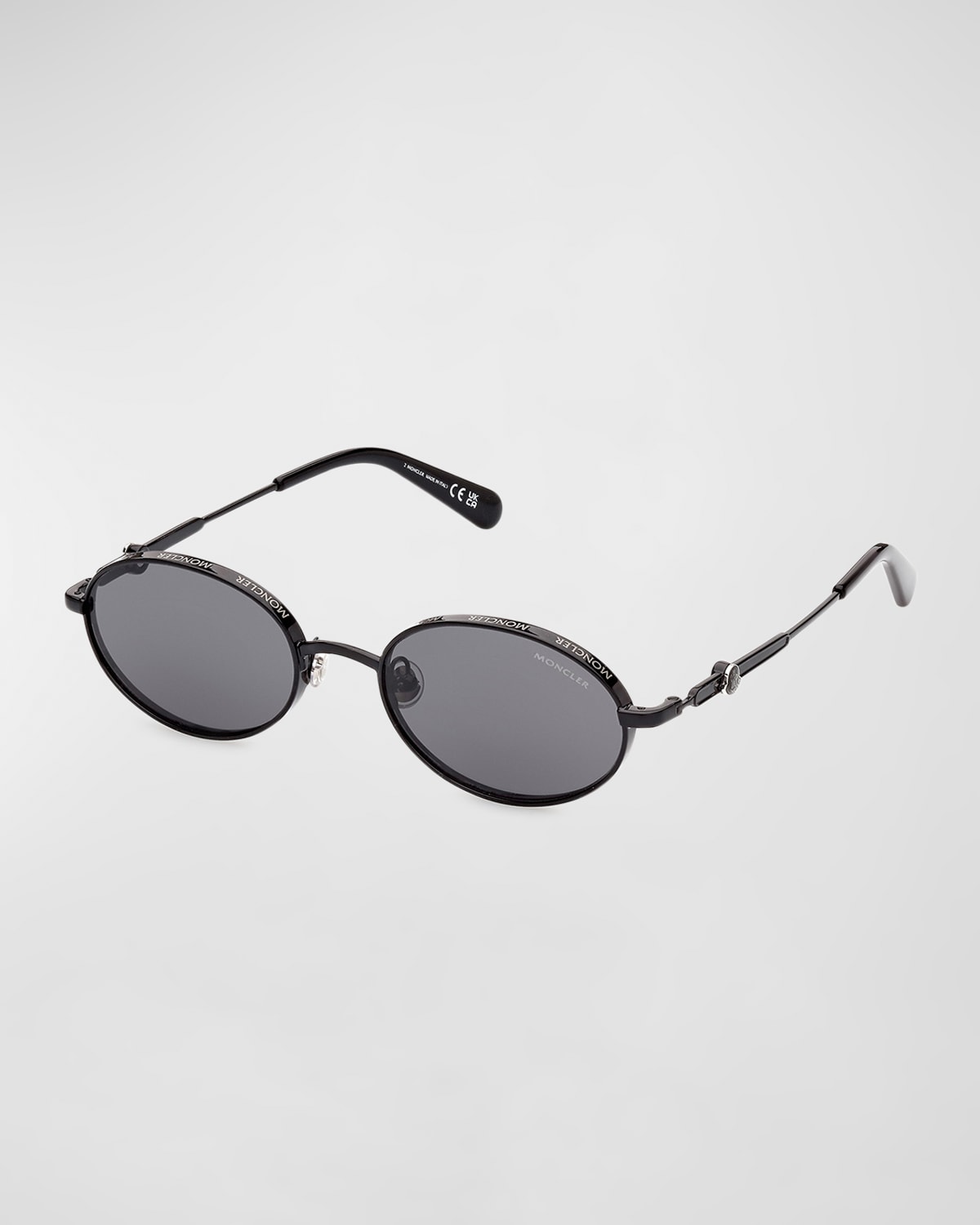 Moncler Lunettes Men's Tatou Round Metal Sunglasses In 01a