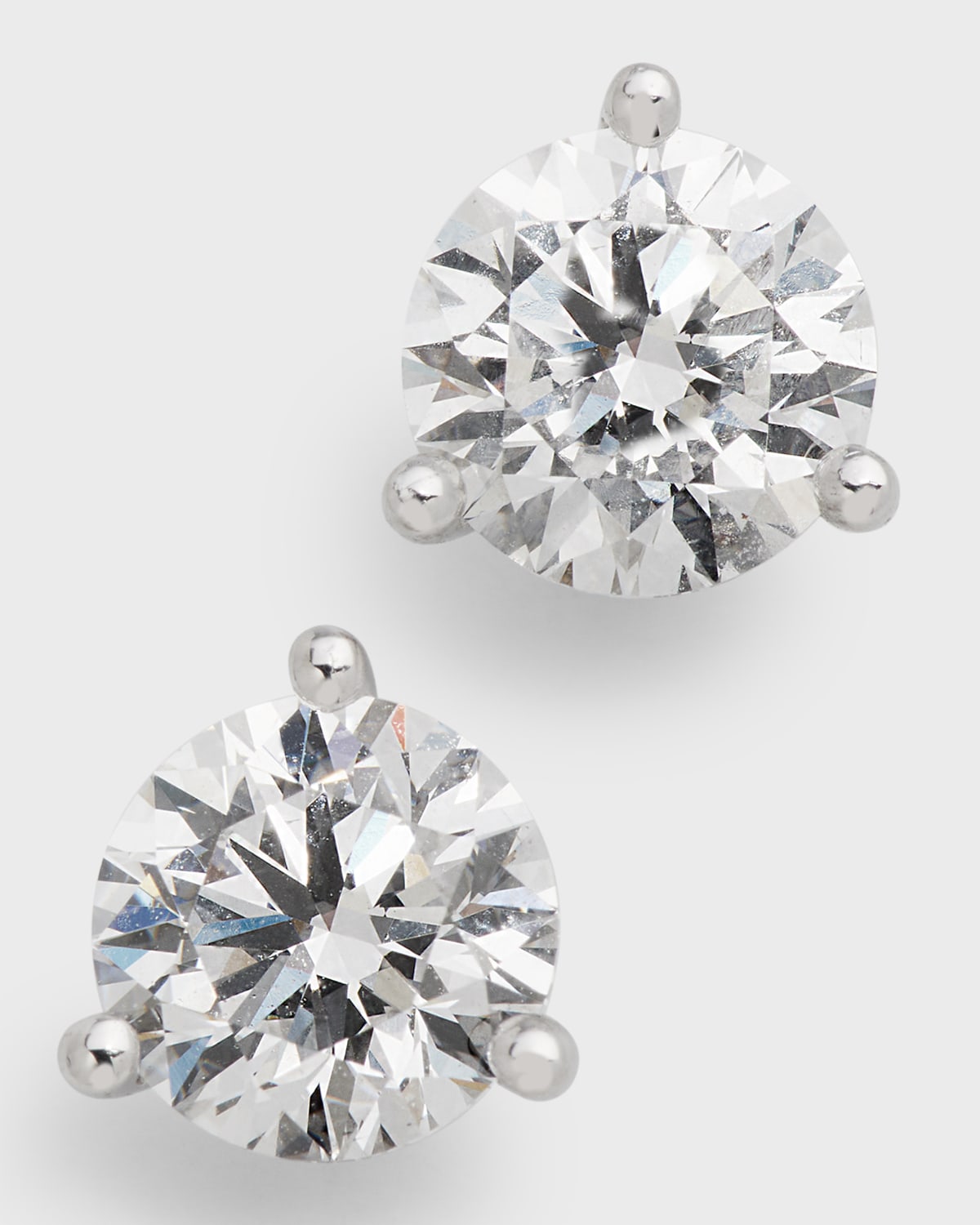 Nm Diamond Collection Platinum 3-prong Diamond Martini Stud Earrings, 2.02tcw