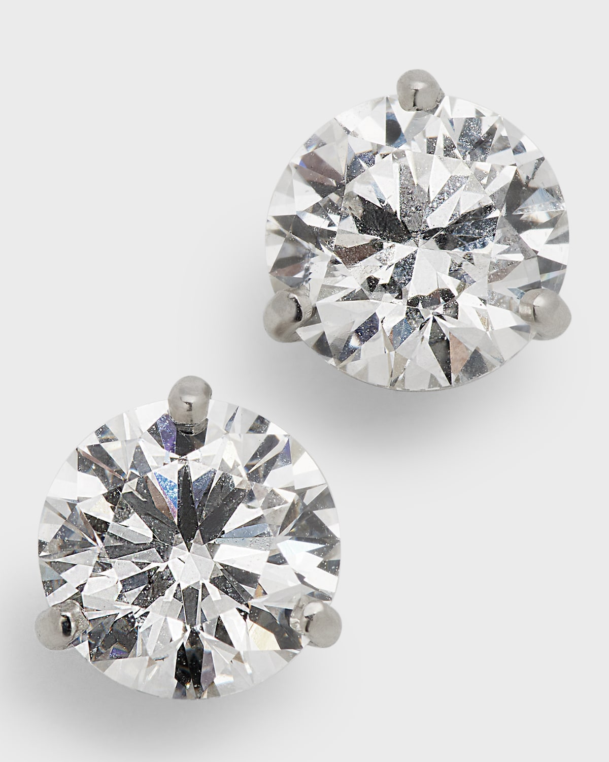 Nm Diamond Collection Platinum 3-prong Martini Stud Earrings, 3.01tcw