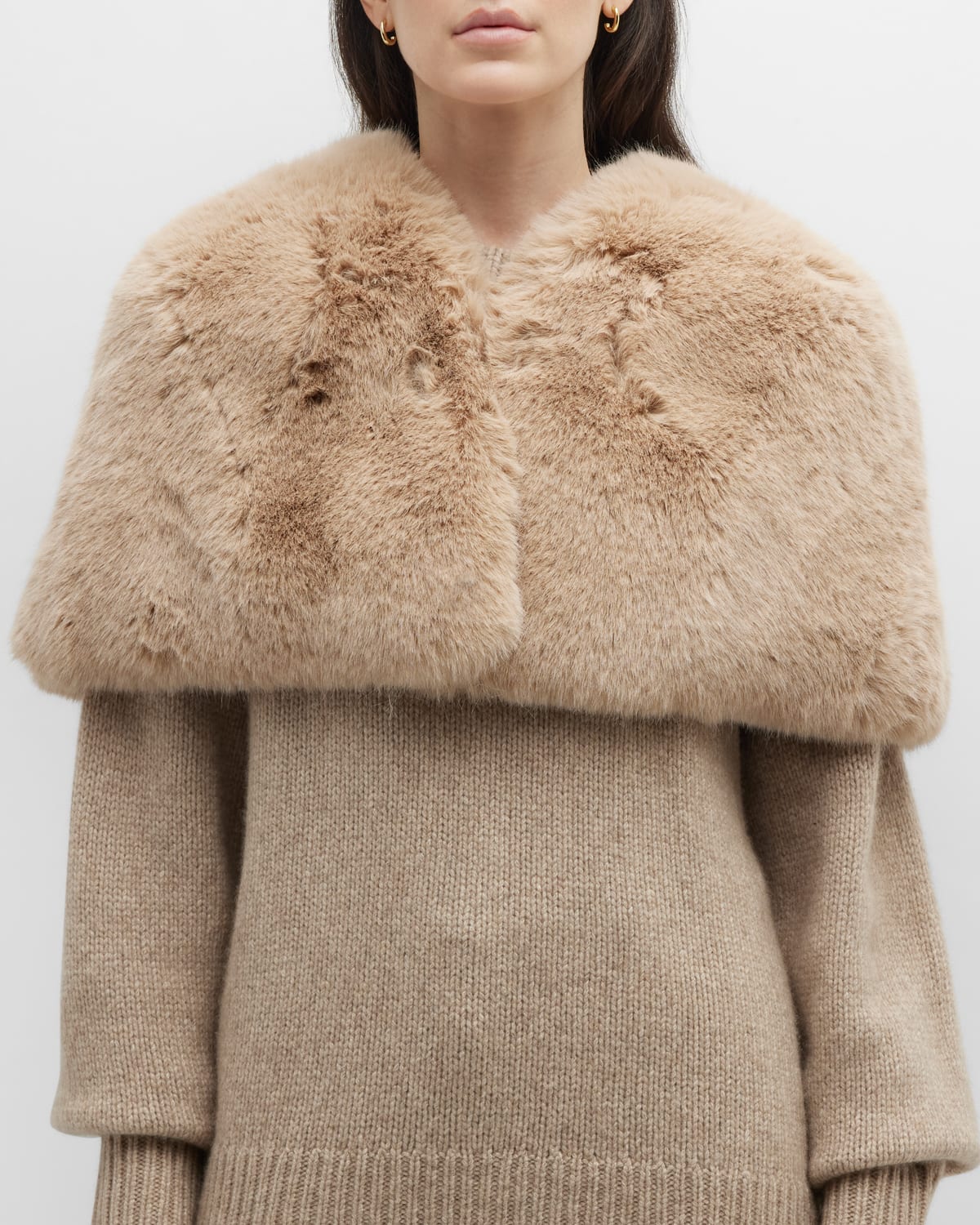 Cropped Faux Fur Capelet
