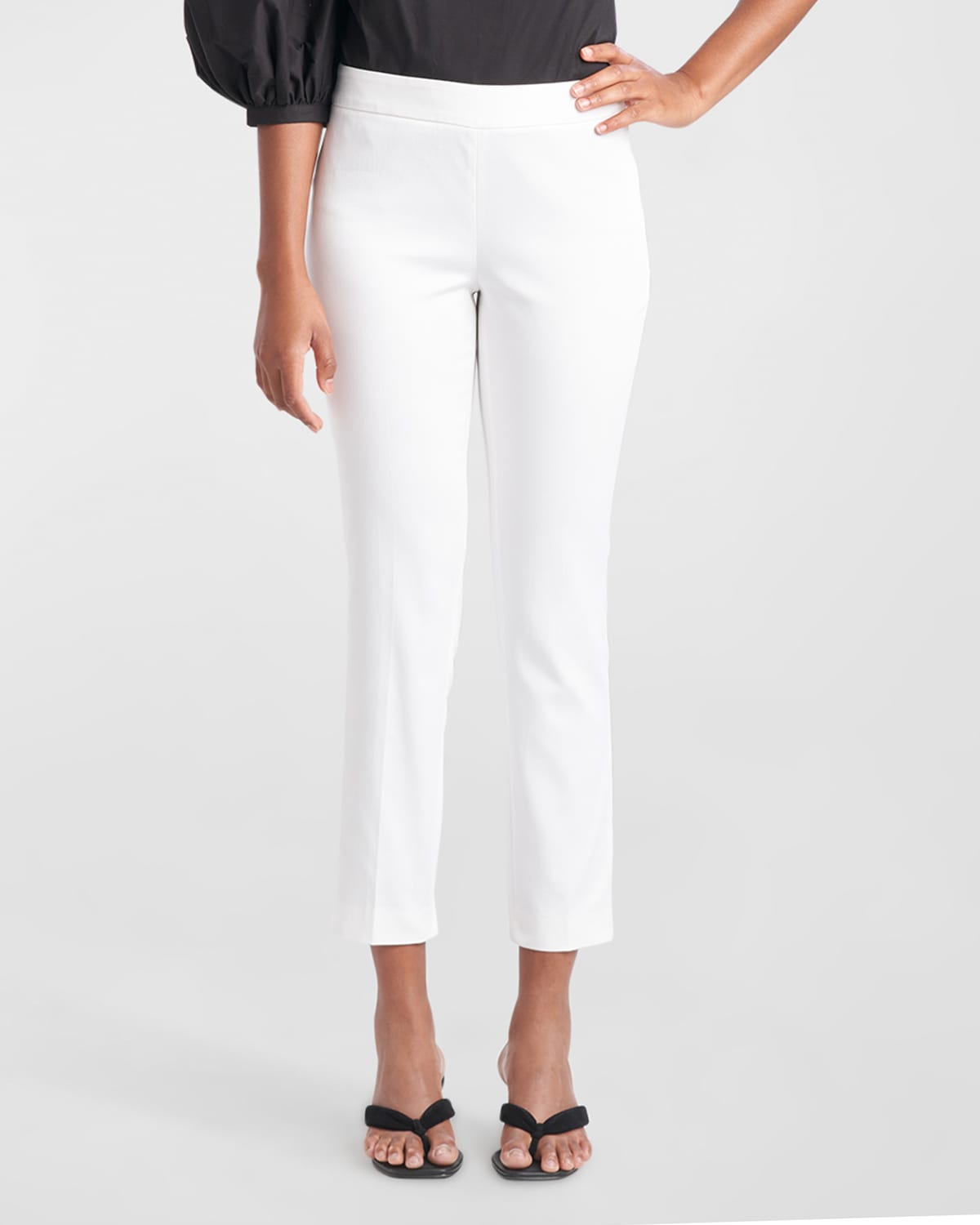 Natori Cotton Twill Ankle Pants In Wht