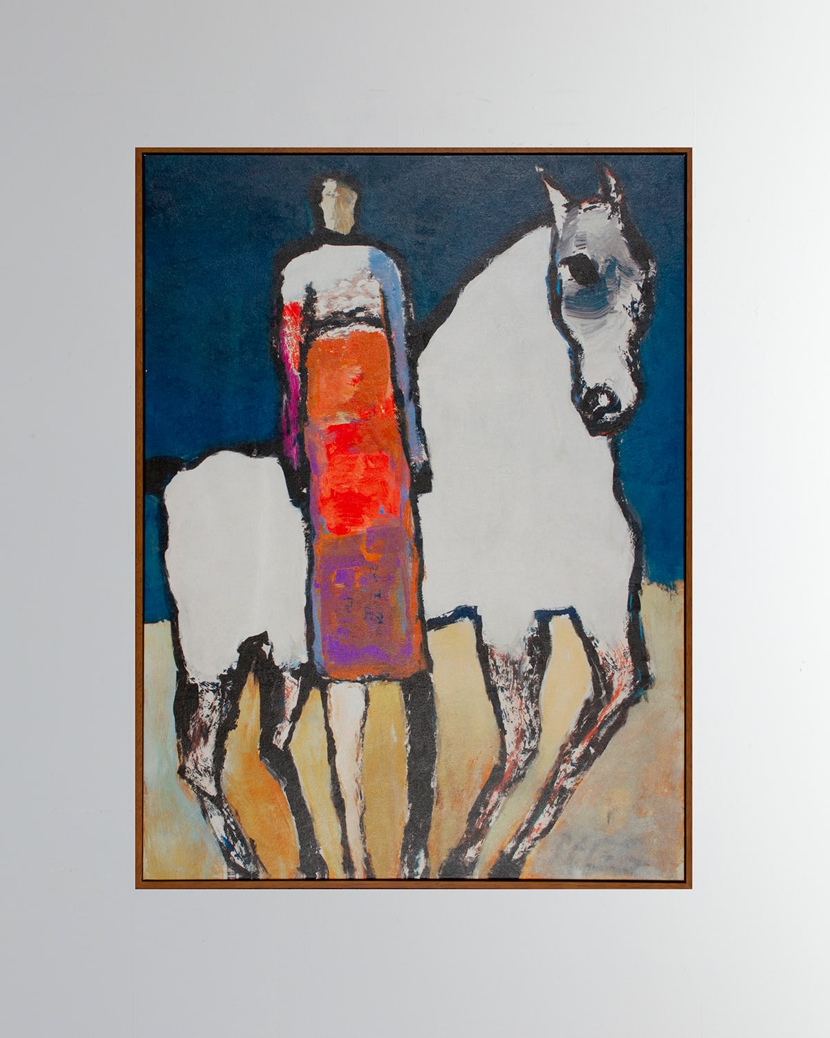 Shadow Catchers White Horse Orange Rider Wall Art
