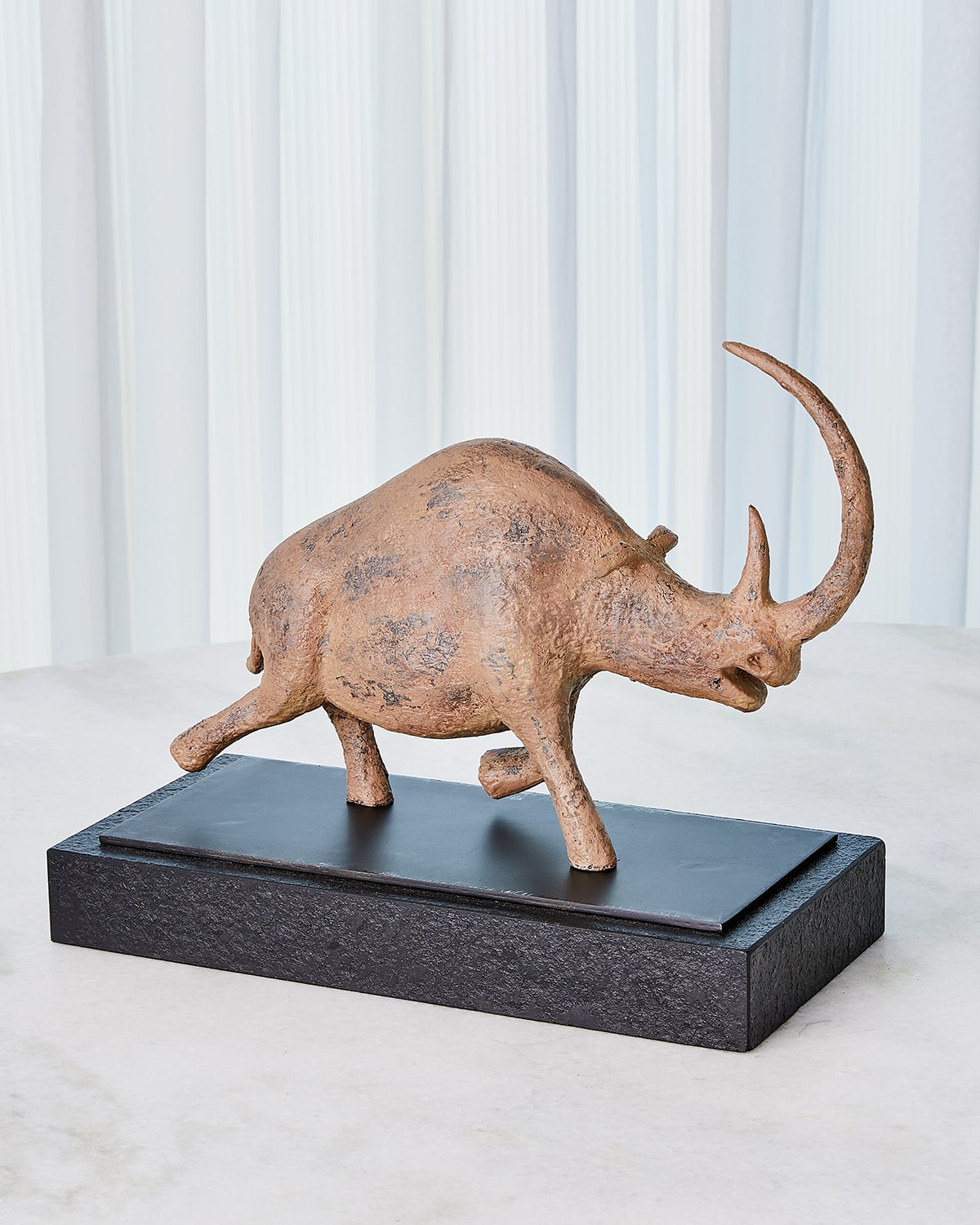 Citizen Artist Rhino Cave Sculpture In Tan/black
