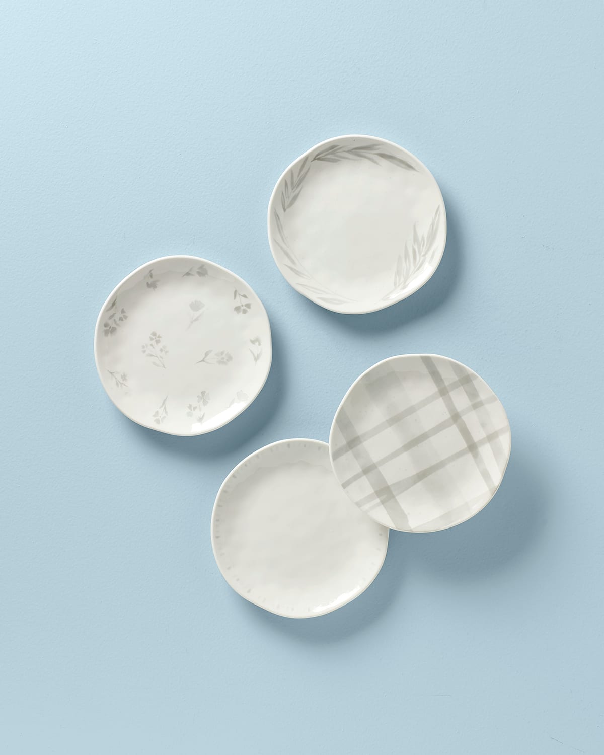 Oyster Bay 4-Piece Tidbit Plates, Assorted Patterns