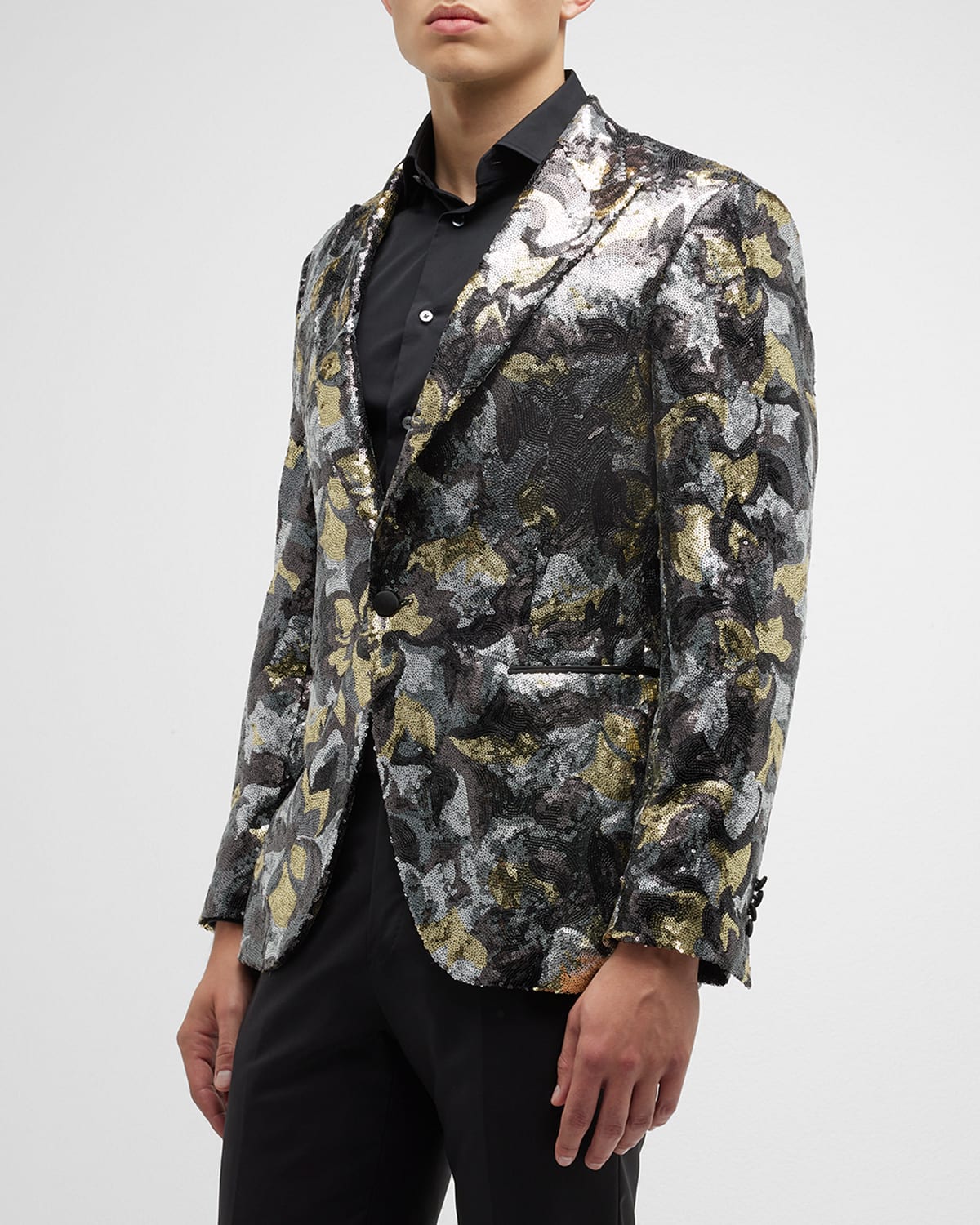 Etro Men's Sequin Camo Blazer