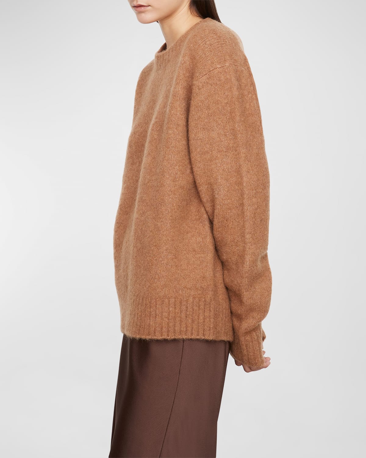 Vince Brushed Alpaca-Blend Crewneck Sweater