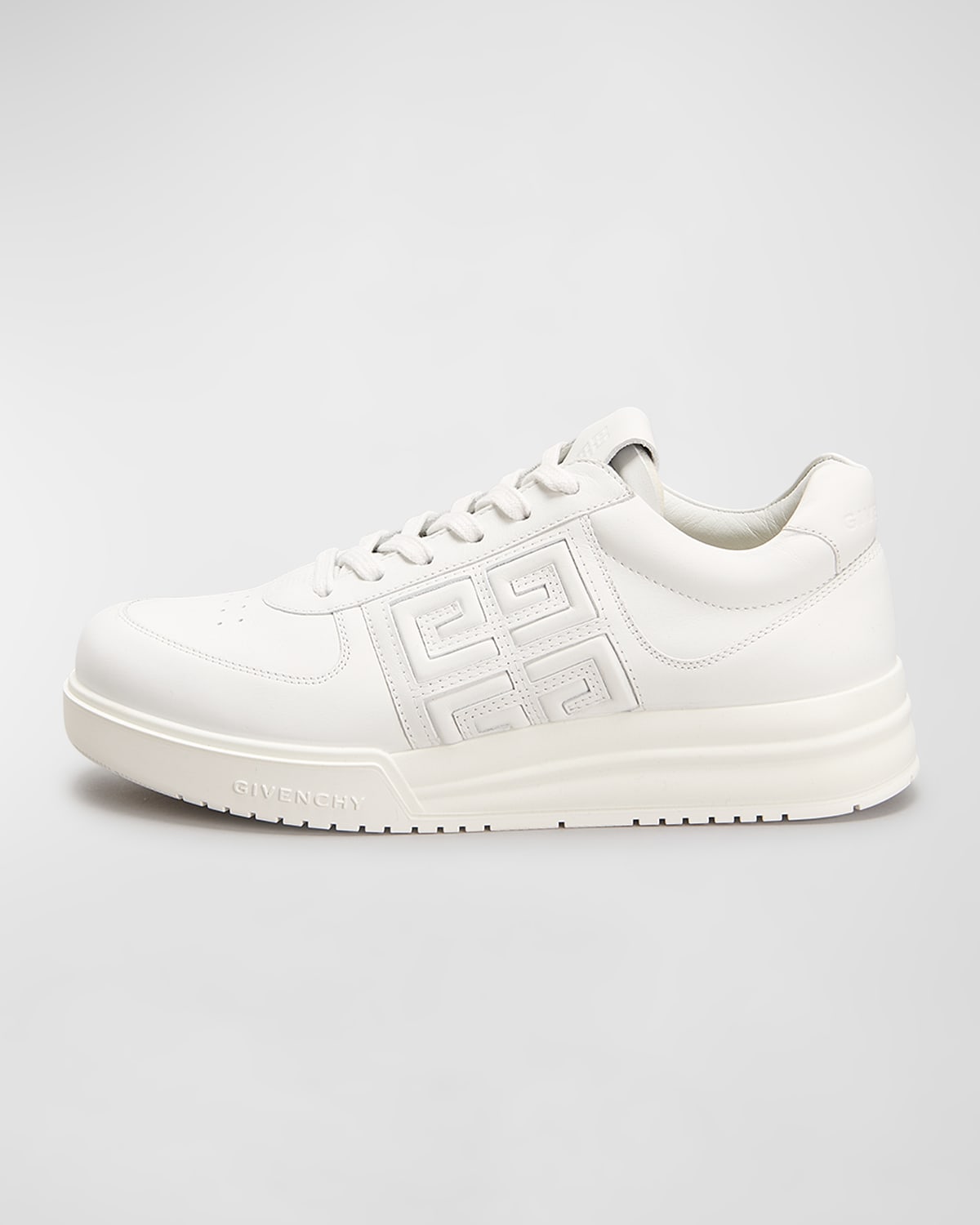Givenchy Low-top 4g Leather Sneakers In 100 White