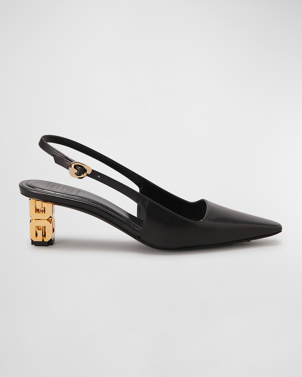 Givenchy Black G Cube Slingback Heels In Black