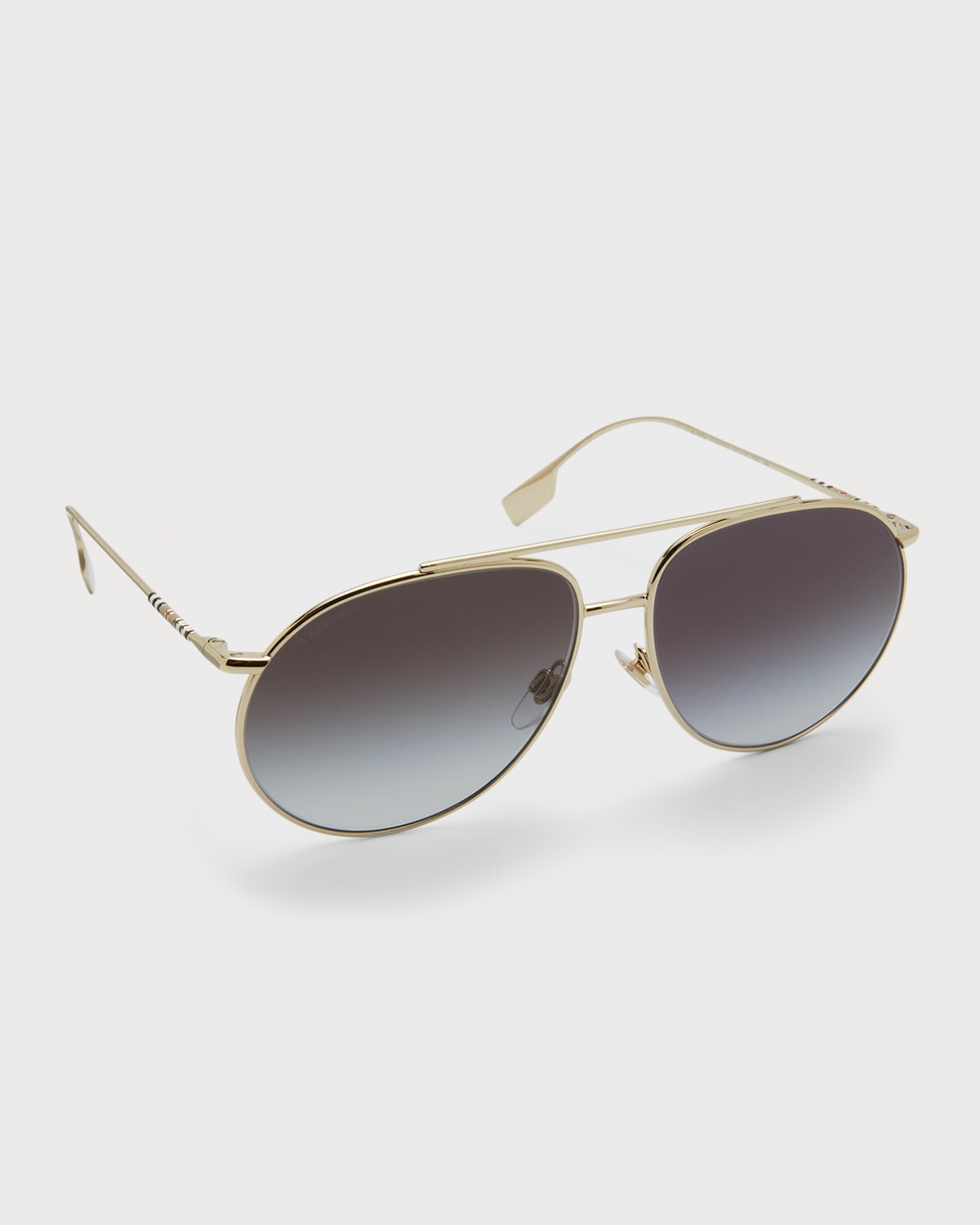 Burberry Gradient Steel & Plastic Aviator Sunglasses In Gold