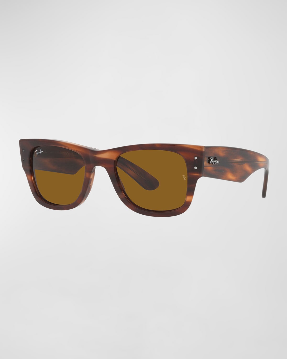Shop Ray Ban Logo Square Nylon Sunglasses, 51mm In Striped Hava