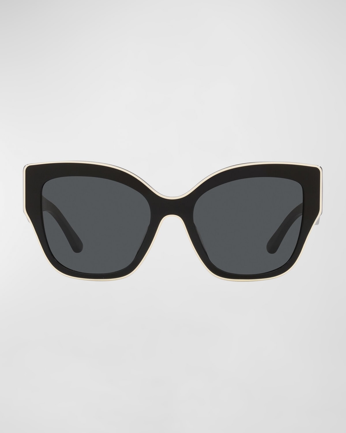 Tory Burch Contrasting Acetate Butterfly Sunglasses In Olive