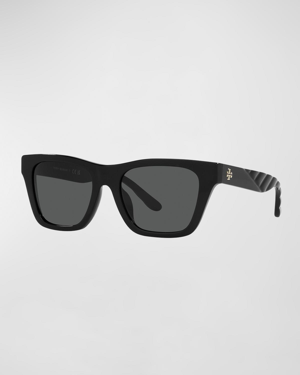 Tory Burch Textured Square Acetate Sunglasses