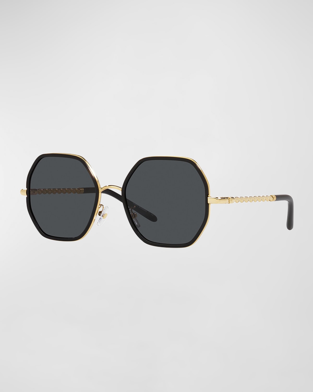 TORY BURCH TWISTED SQUARE METAL SUNGLASSES