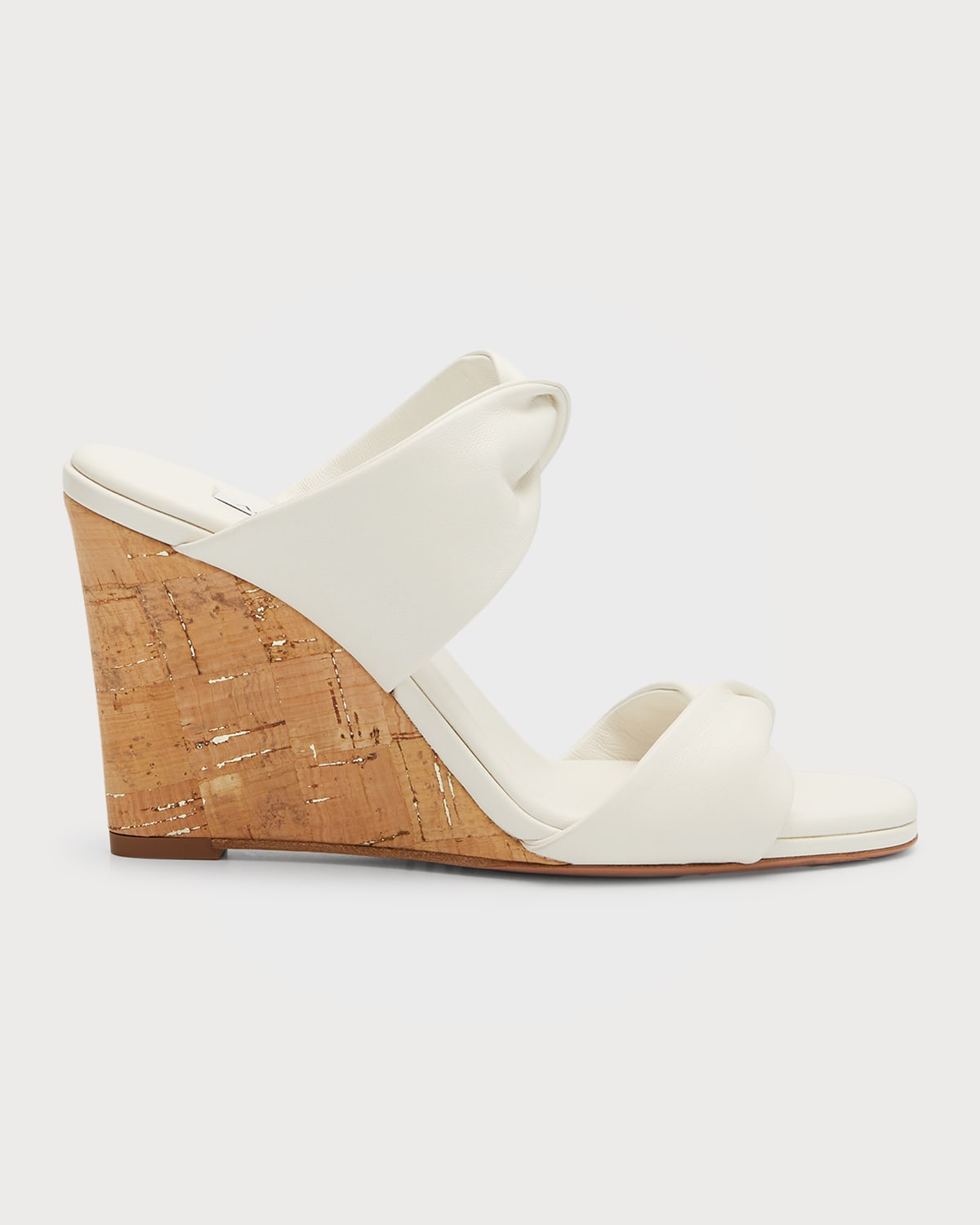 Shop Aquazzura Twisted Leather Wedge Sandals In White