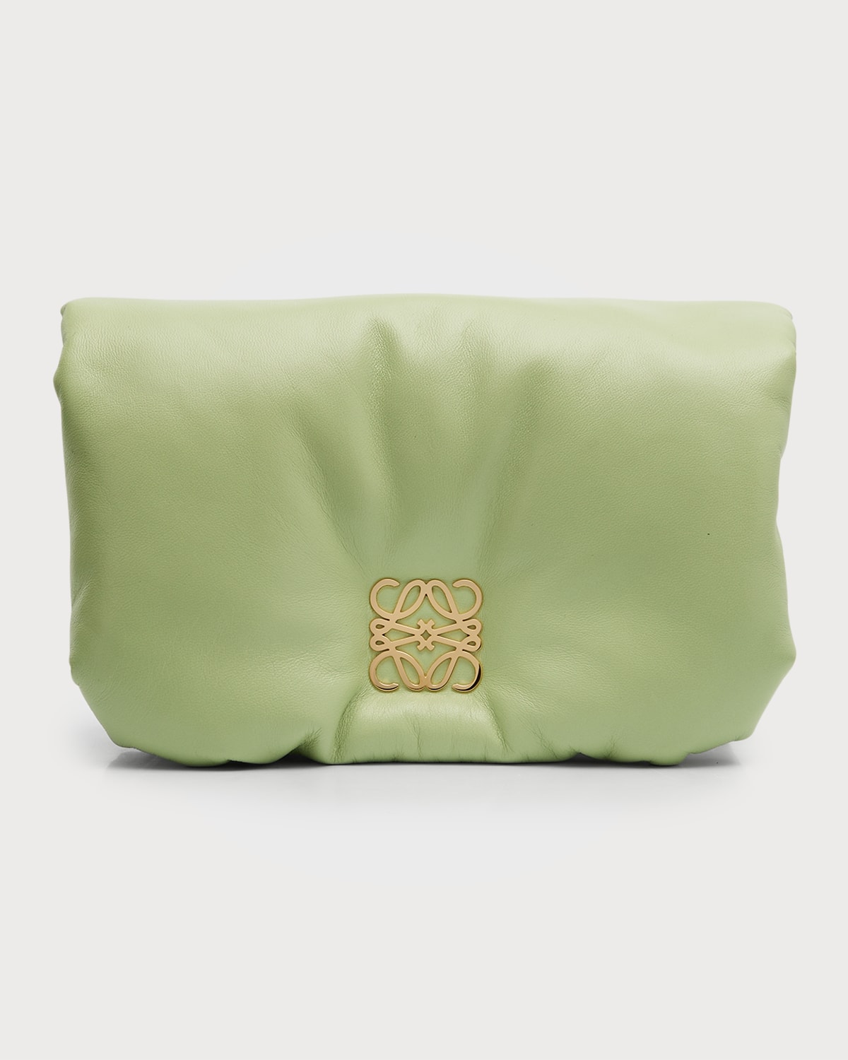 Loewe Goya Puffer Mini Lambskin Shoulder Bag In Pale Green