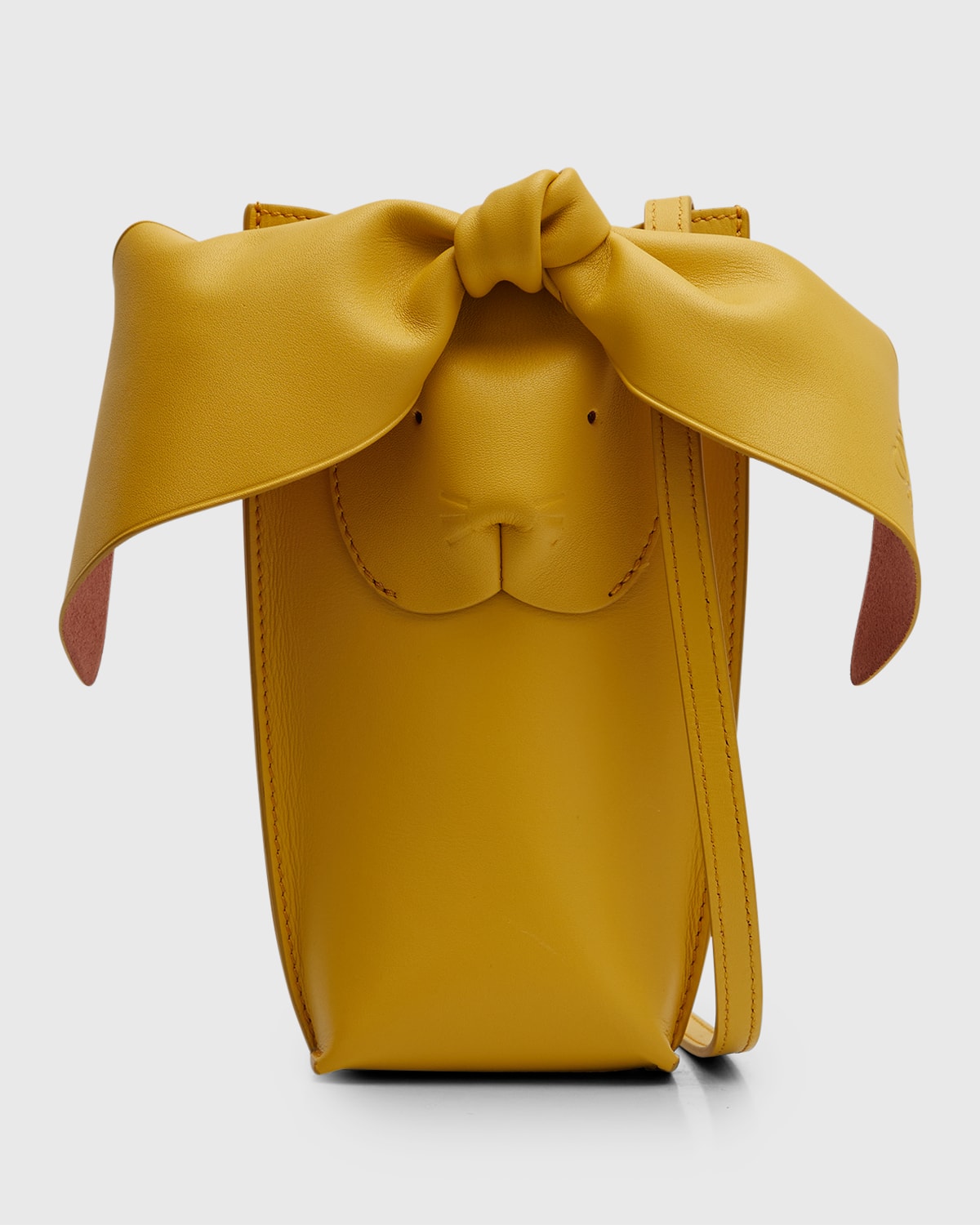 Loewe Bunny Pocket Leather Shoulder Bag In Dark Yellow