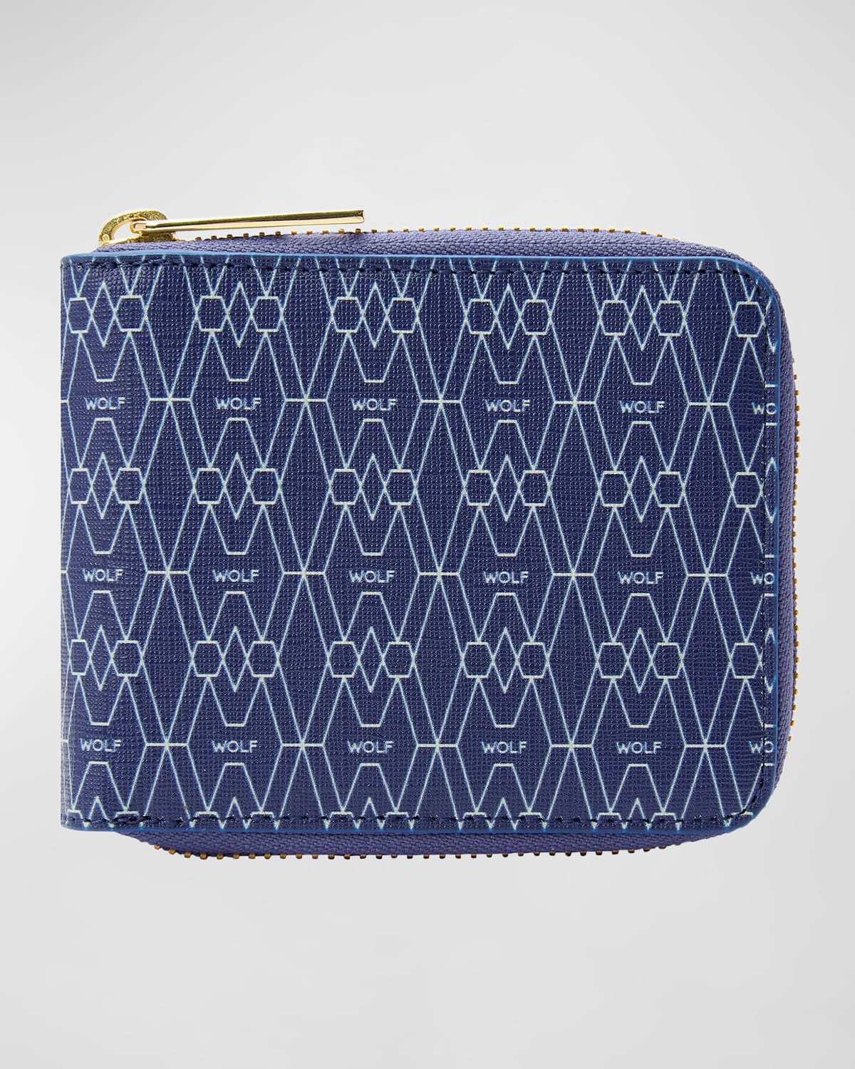 Wolf Men's Signature Zip Wallet In Blue