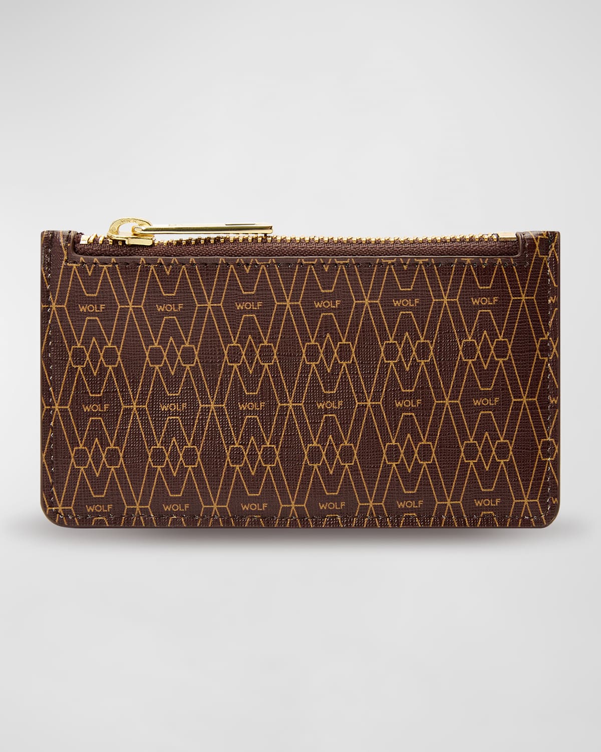 Men's Vegan Monogram Zip Coin Case