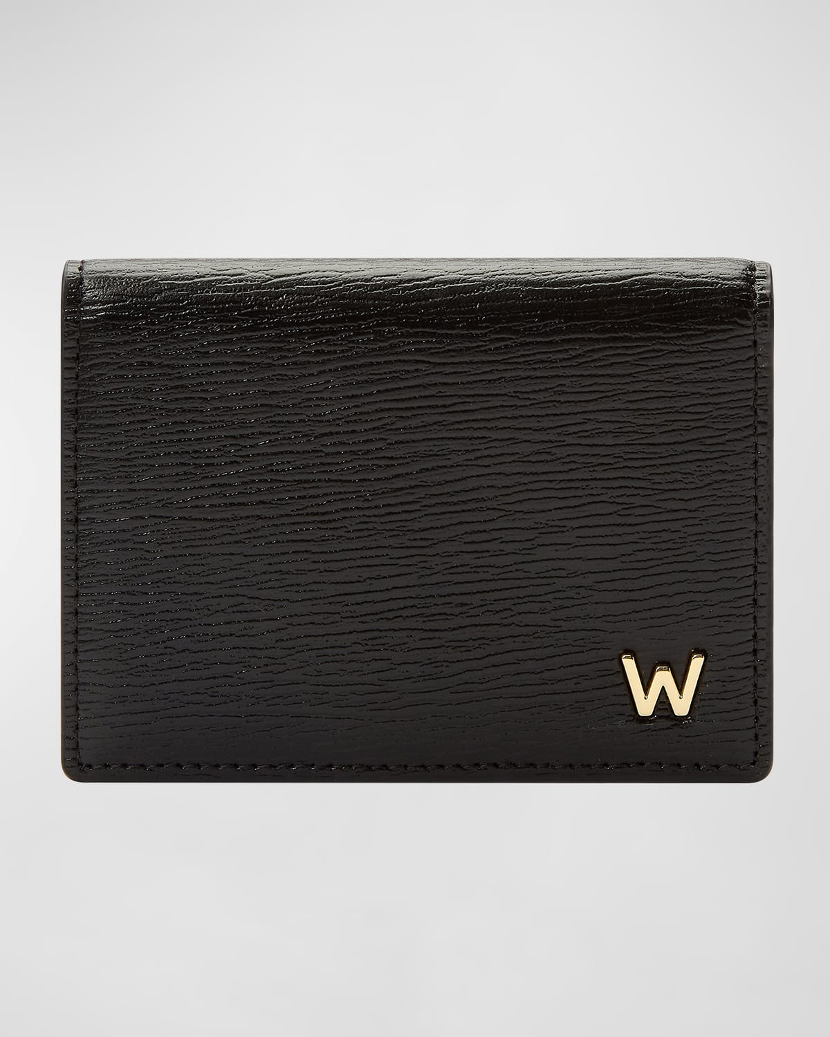 Men's W-Plaqué Recycled Leather Bifold Card Case