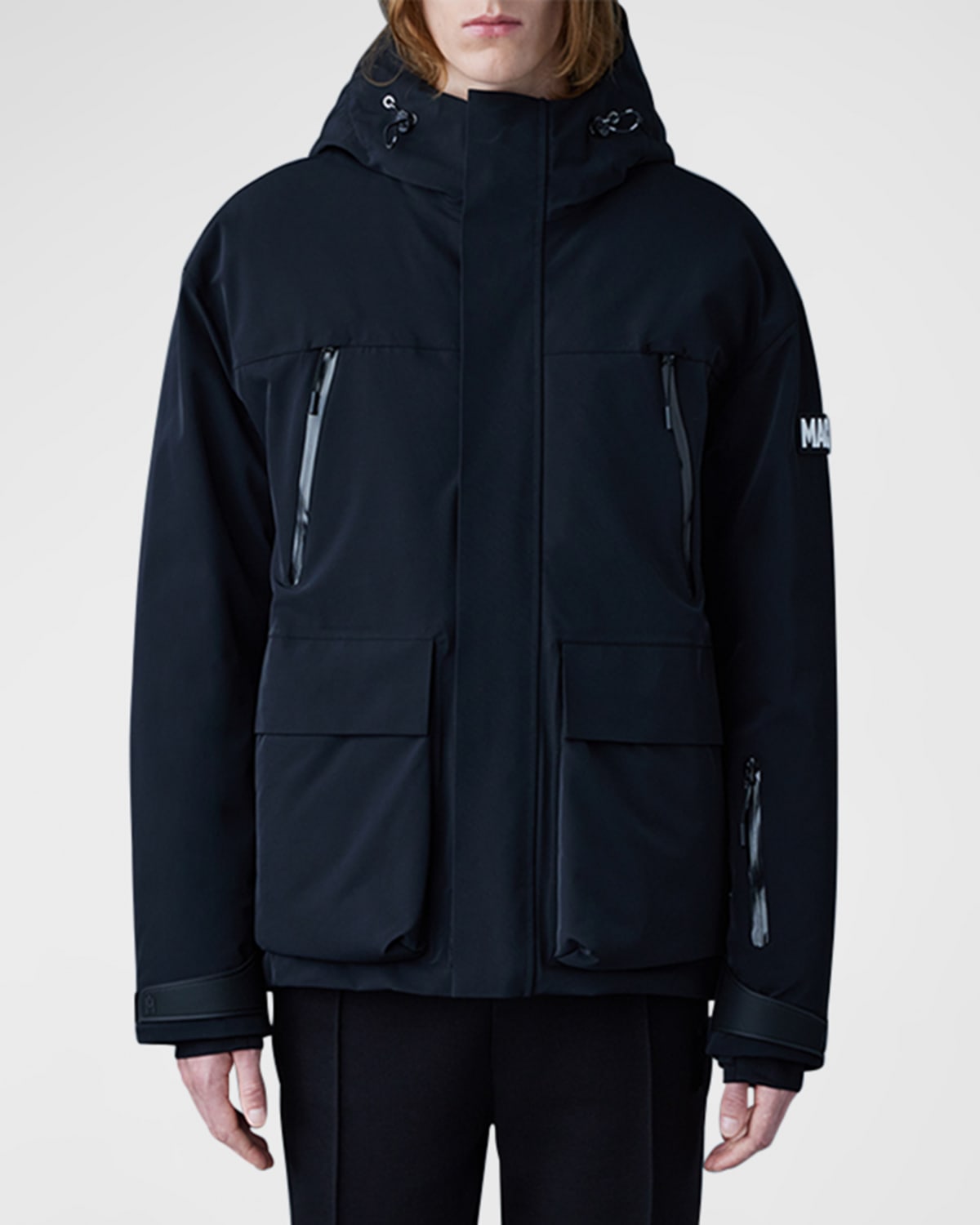 Shop Mackage Men's Frost-z Waterproof Hooded Down Ski Jacket In Black