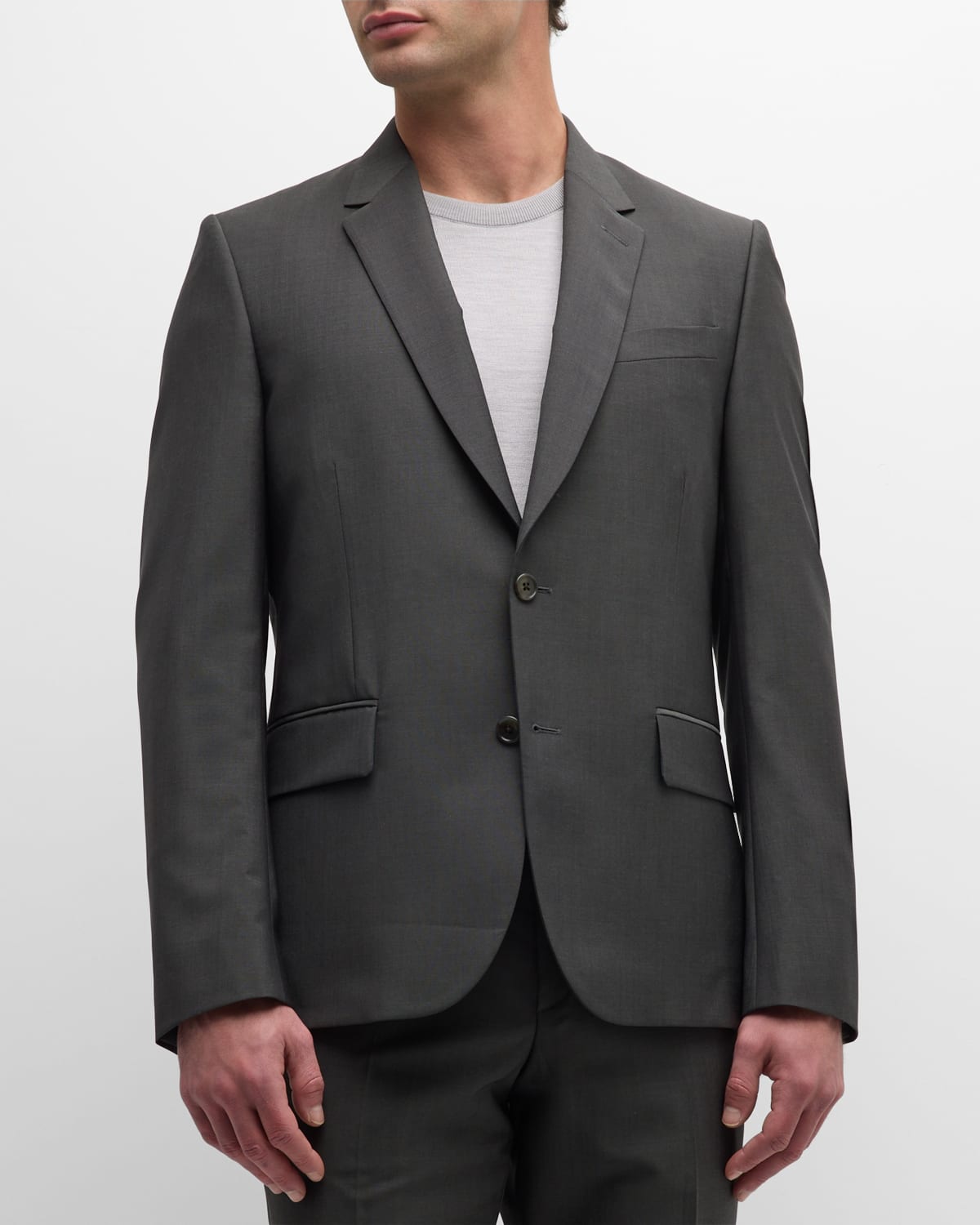 Paul Smith Men's Wool-mohair Two-button Suit In 76a Charcoal