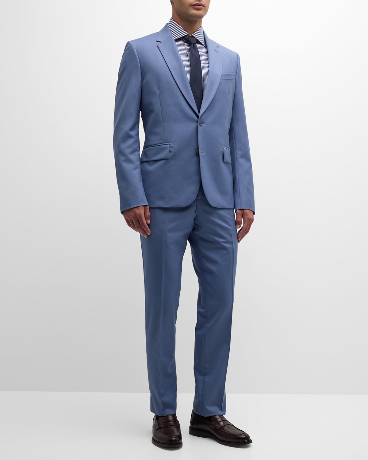 Paul Smith Men's Wool-mohair Two-button Suit In Light Blue