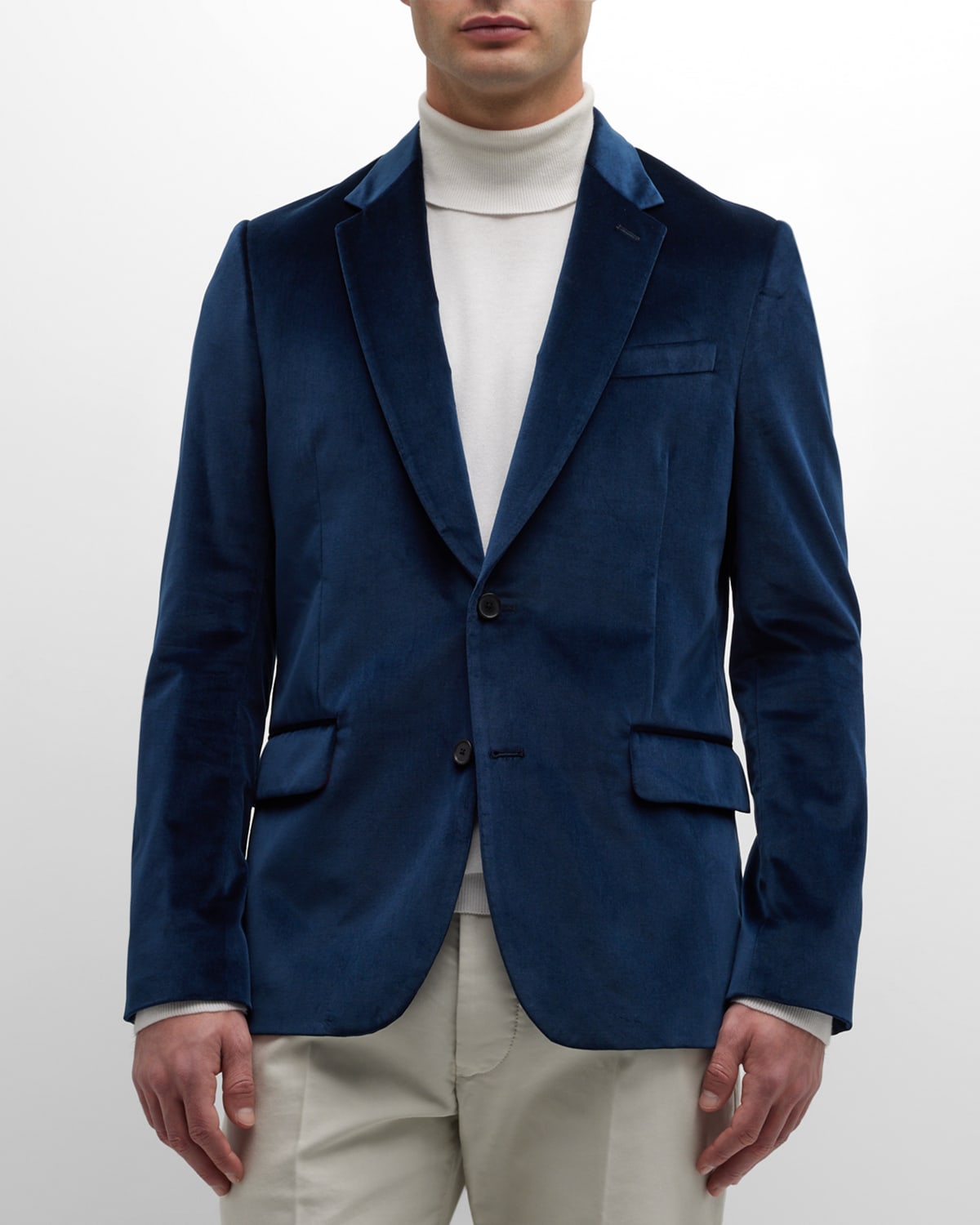 Paul Smith Men's Velvet Tuxedo Jacket In Deep Blue