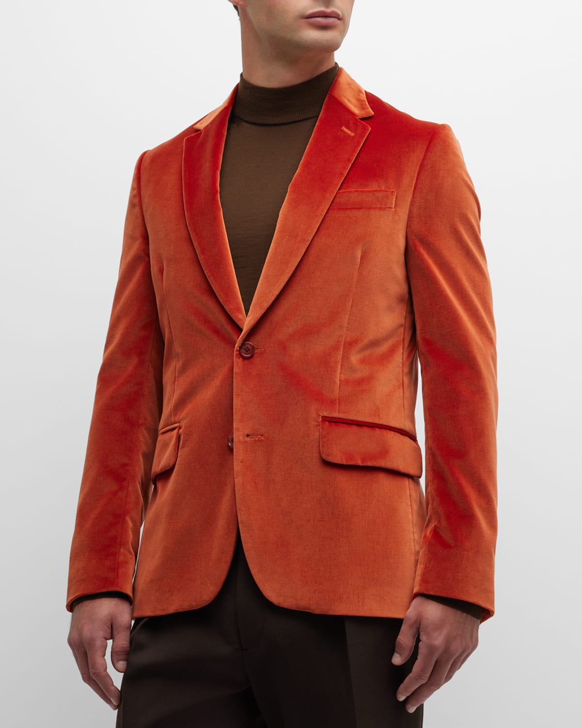 Paul Smith Men's Velvet Tuxedo Jacket In Orange