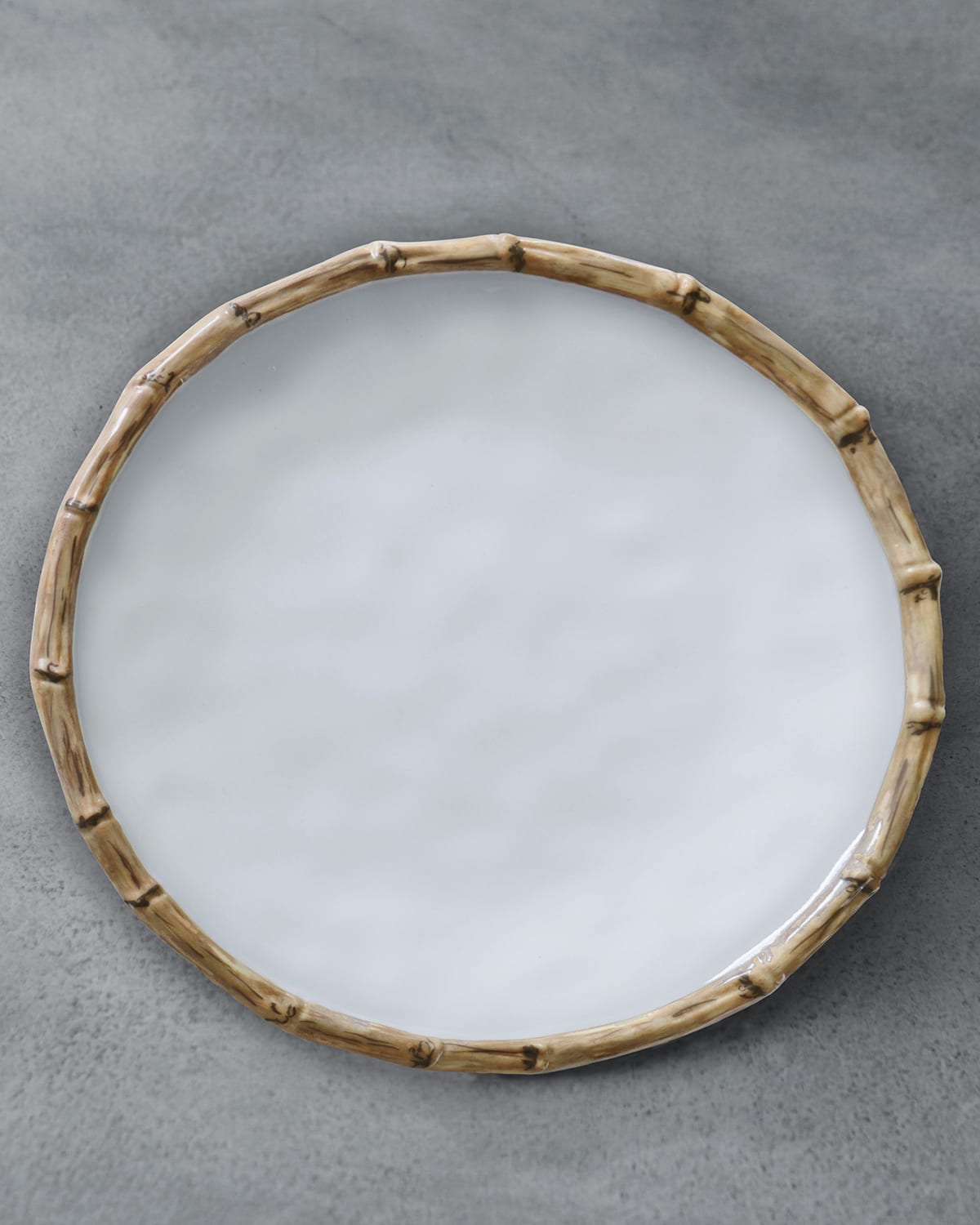 VIDA Bamboo 9" Salad Plates, Set of 4 (White and Natural)