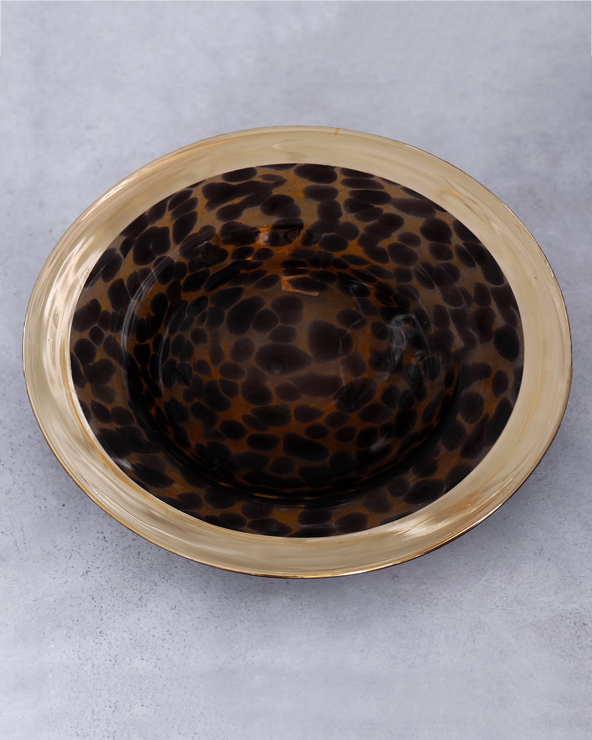 GLASS Tortoise and Golden Round Platter