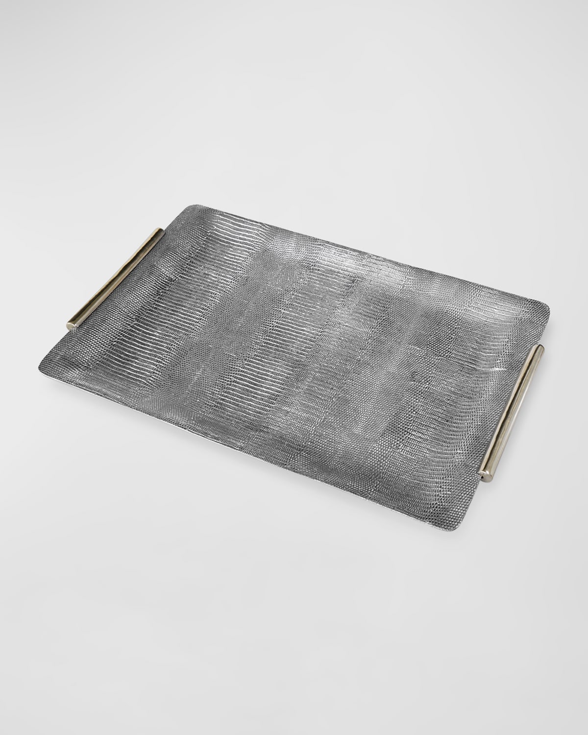 SIERRA MODERN Python Large Tray with Handles (Gunmetal and Gold)