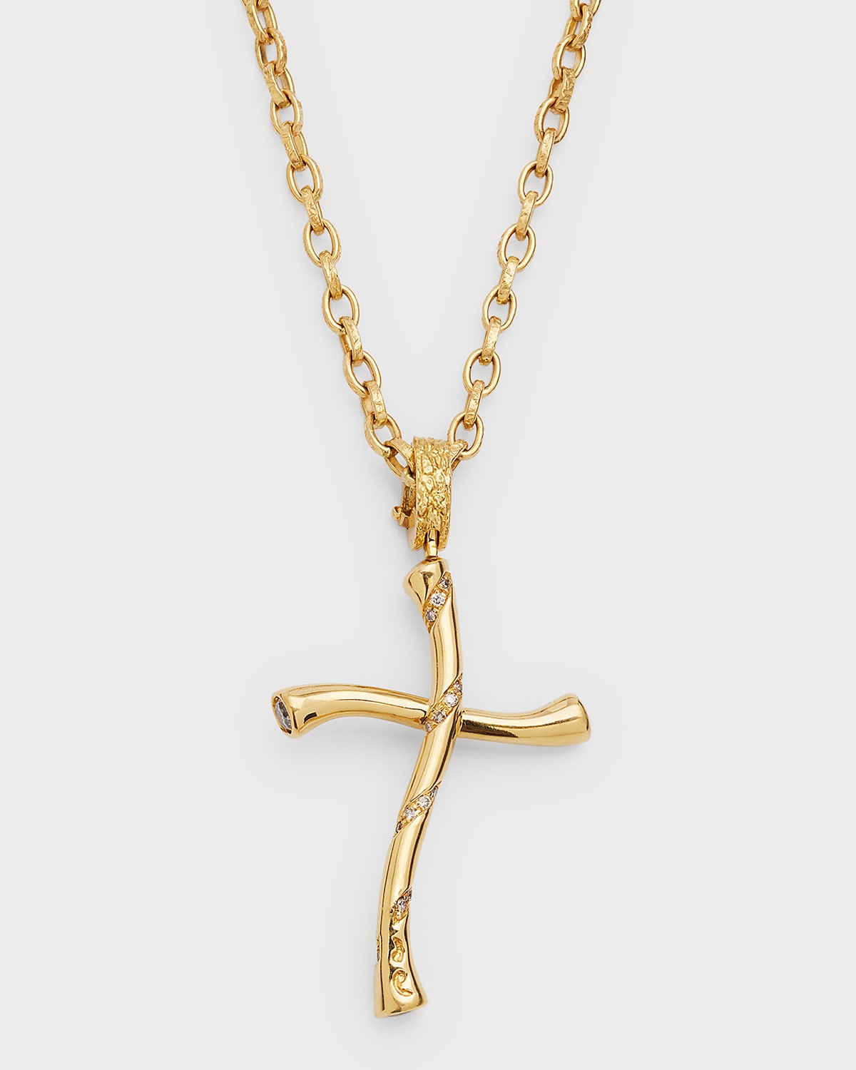 18k Gold Diamond Cross Pendant