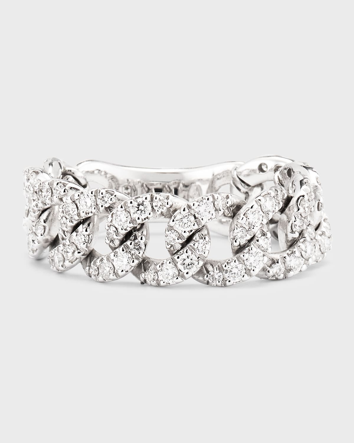 Zydo 18k White Gold Groumette Ring With Diamonds In Metallic