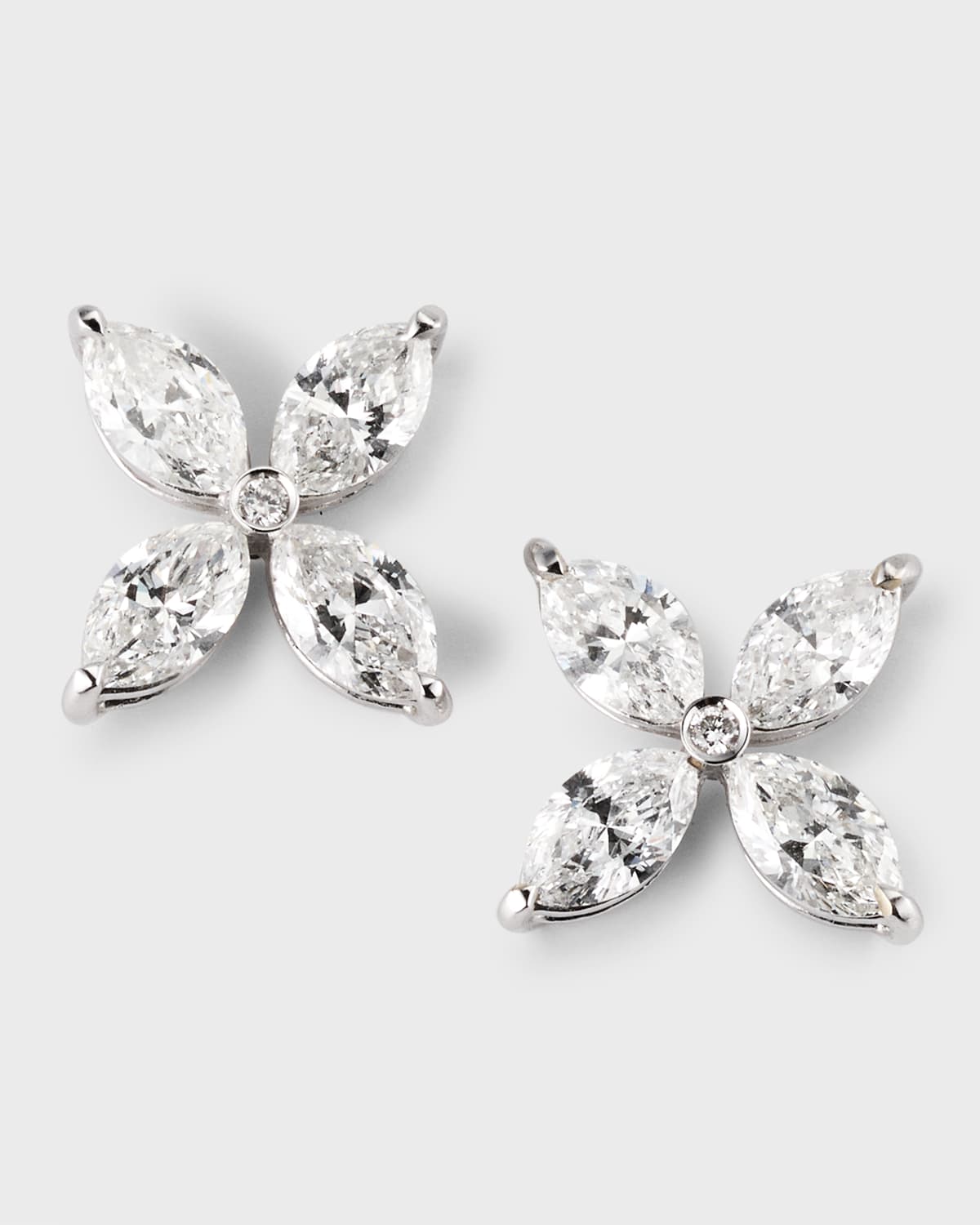Zydo 18k White Gold In Bloom Earrings With Diamonds In Metallic