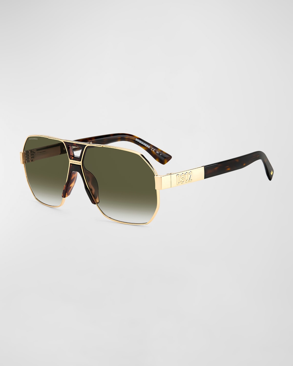 DSQUARED2 MEN'S DOUBLE-BRIDGE SQUARE SUNGLASSES