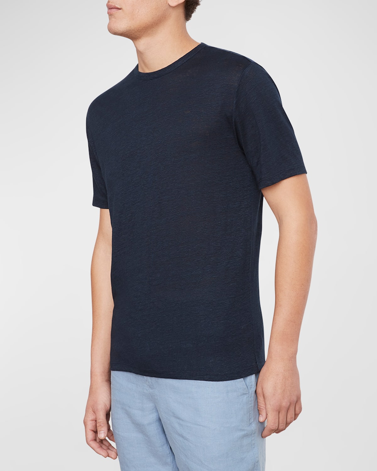 Vince Men's Solid Linen T-shirt In Coastal