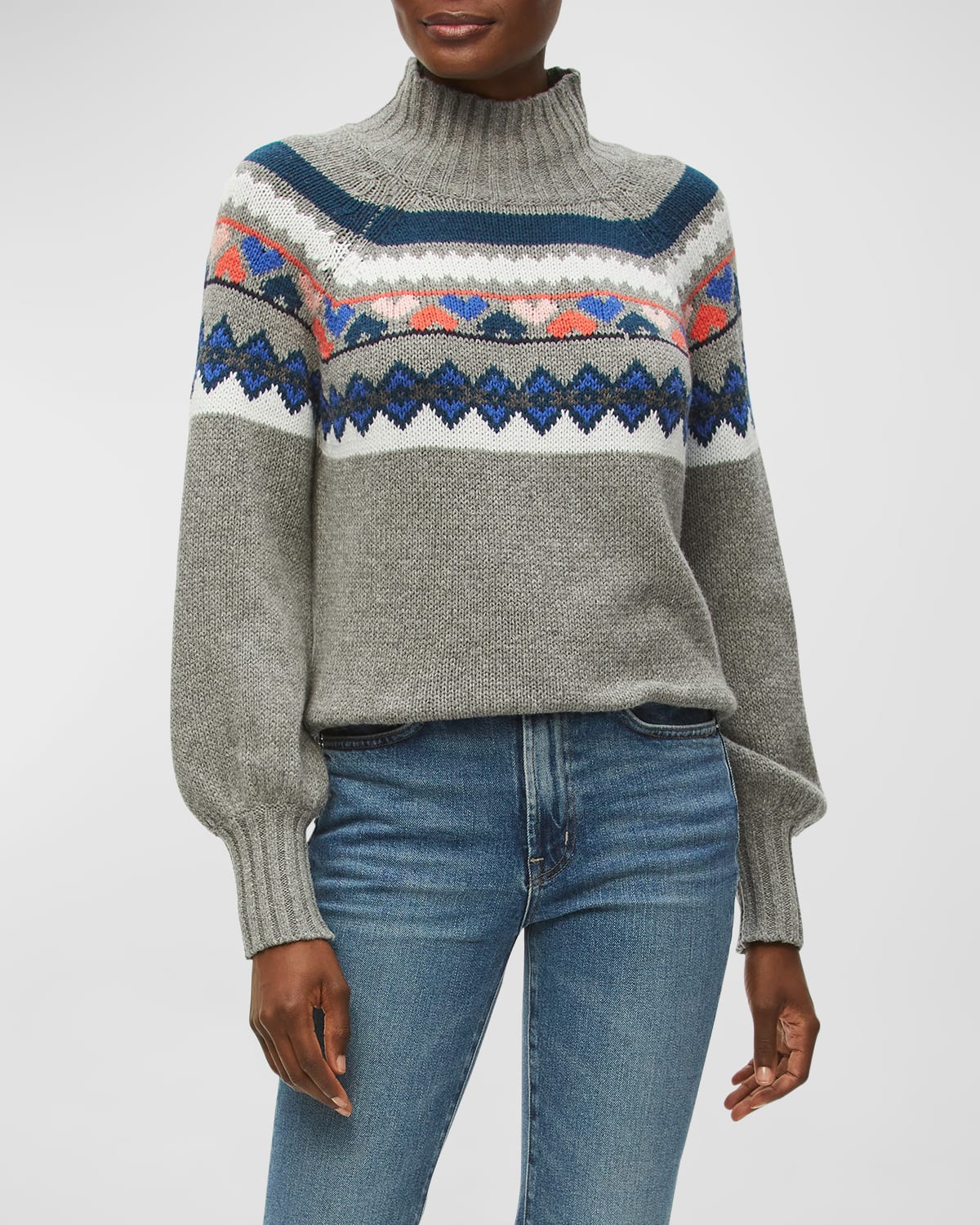 Michael Stars Pernille Holiday Turtleneck Sweater In Heather Grey
