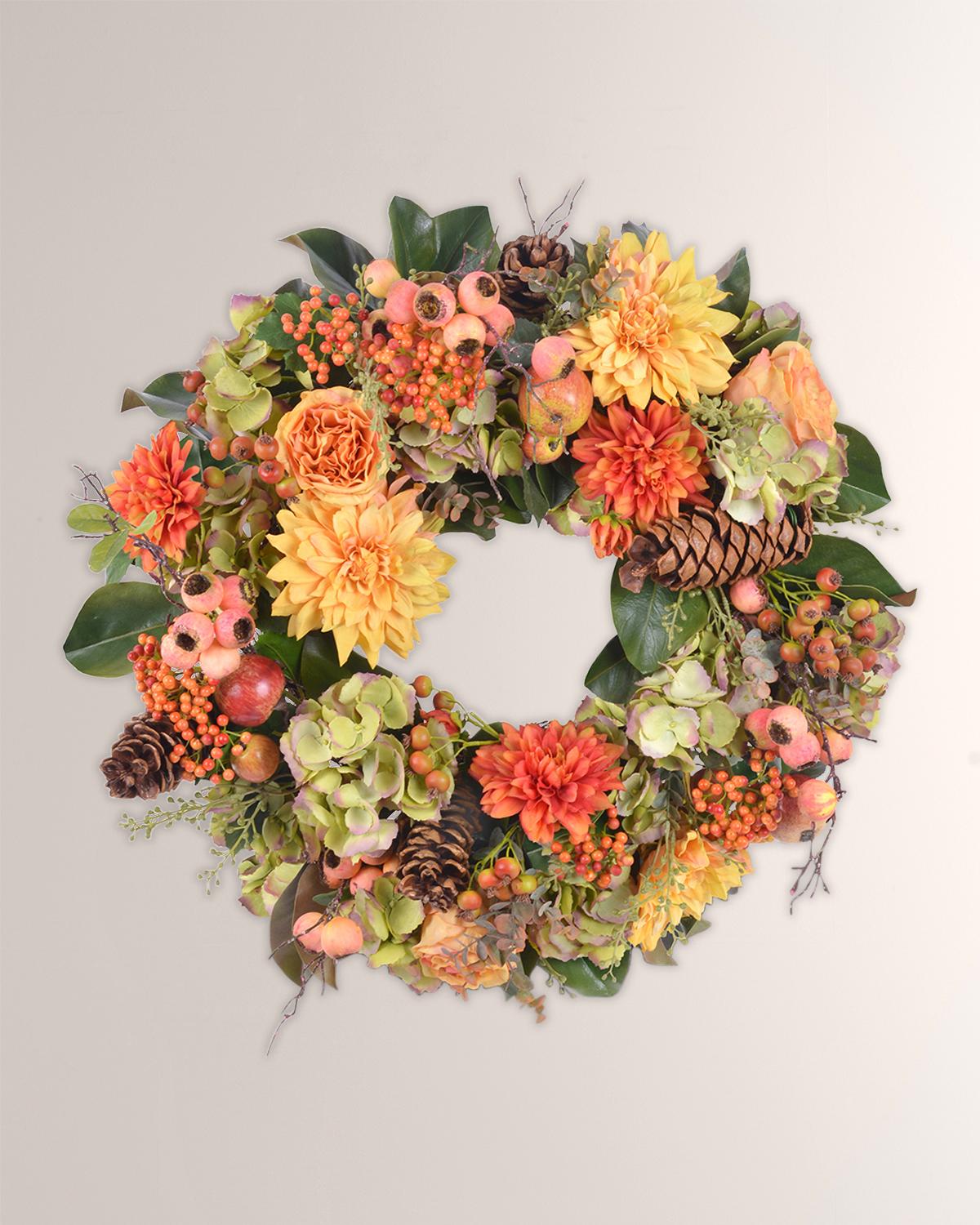 Winward Dahlia Hydrangea Wreath