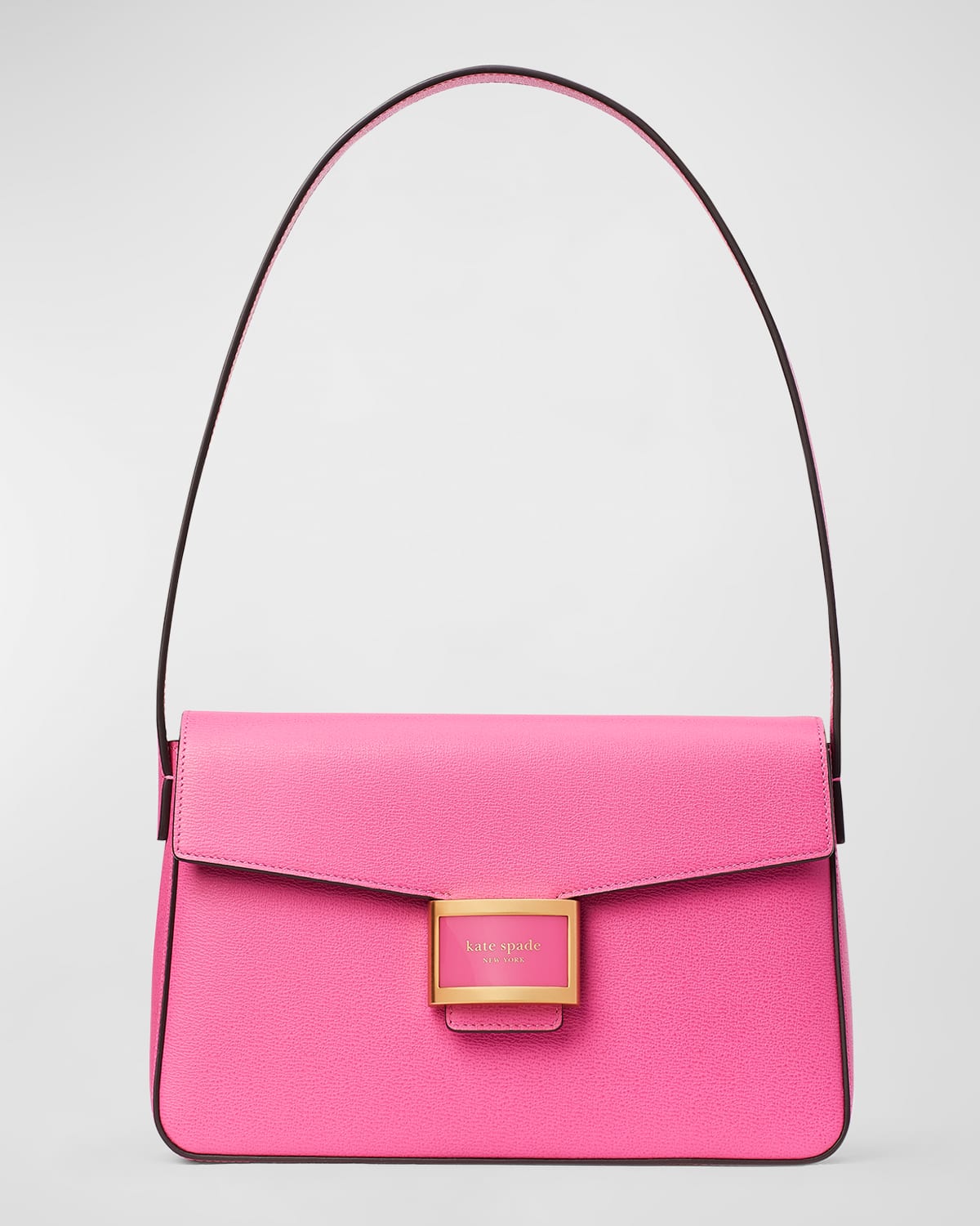 Kate Spade Katy Flap Leather Shoulder Bag In Energy Pink