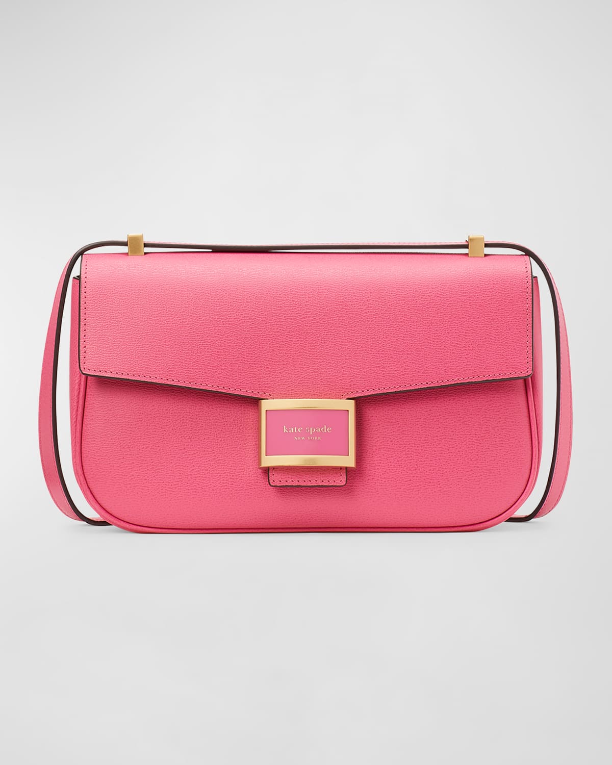 Kate Spade Katy Flap Leather Shoulder Bag In Energy Pink