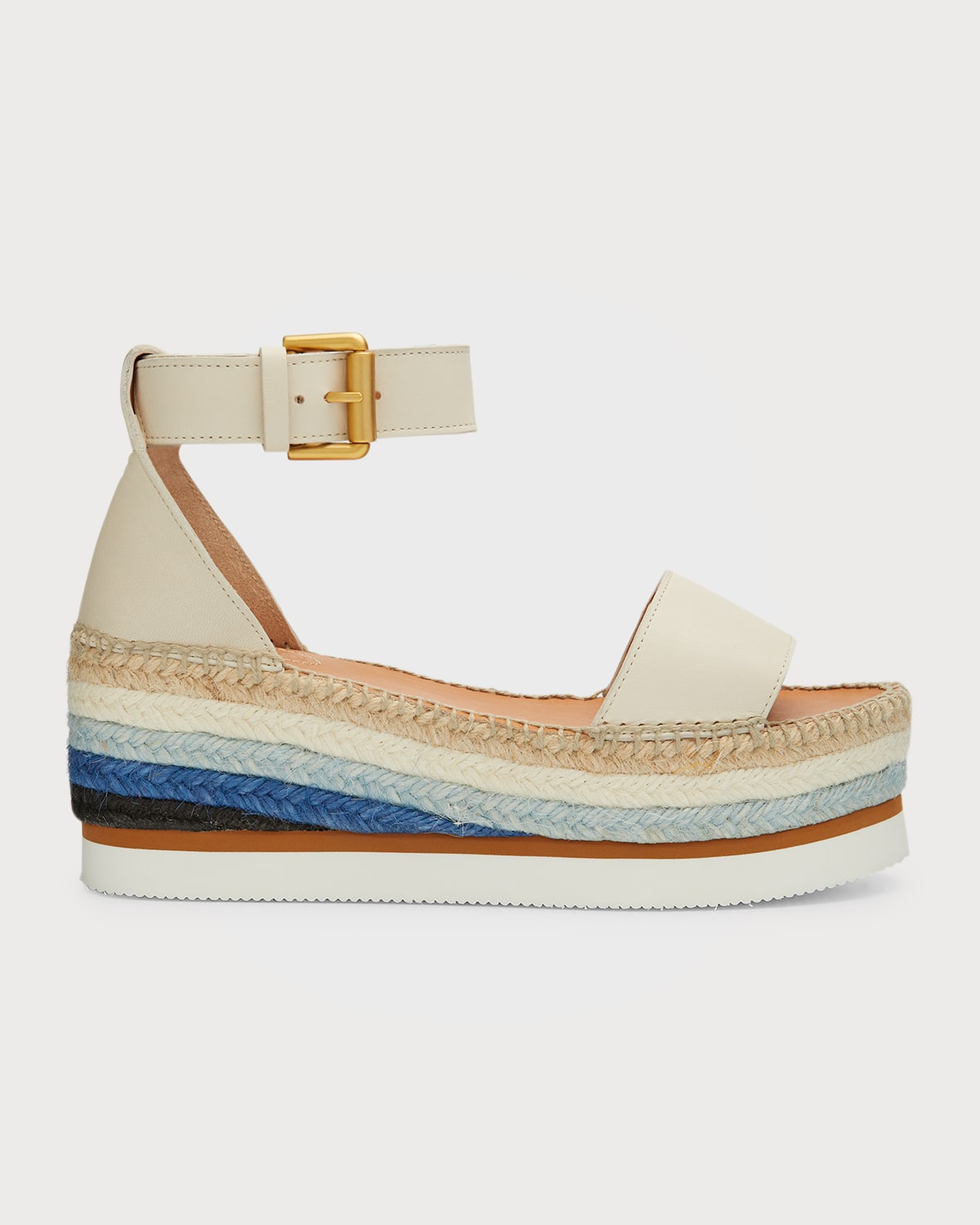 SEE BY CHLOÉ GLYN COLORBLOCK WEDGE ESPADRILLE SANDALS