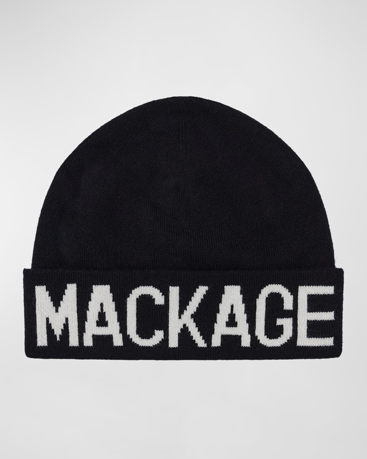 Mackage Wool-blend Logo Beanie Hat In Black
