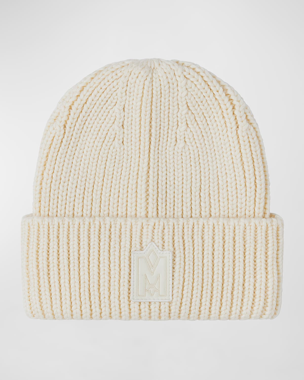 Shop Mackage Men's Jude Tonal Logo Toque Beanie Hat In Cream