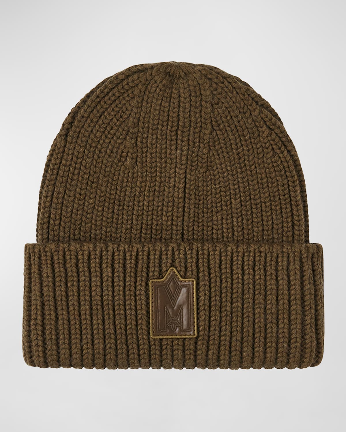 Mackage Cuffed Logo-patch Beanie In Army