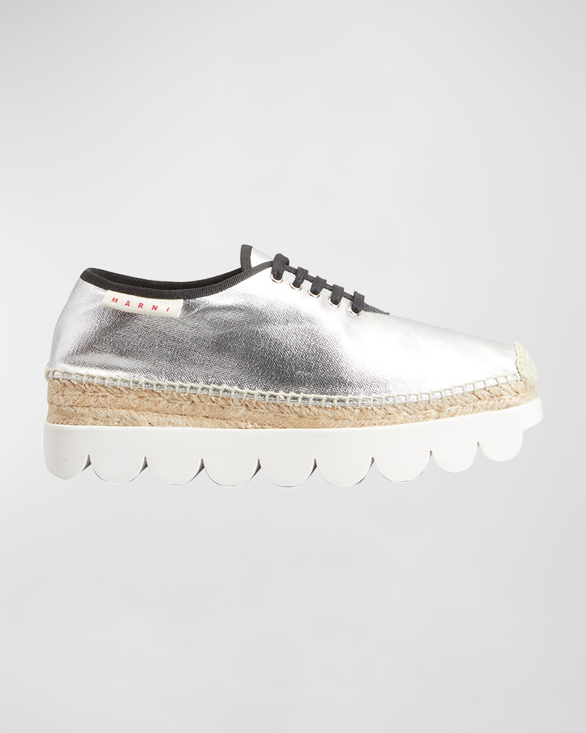 Metallic Lace-Up Espadrille Sneakers